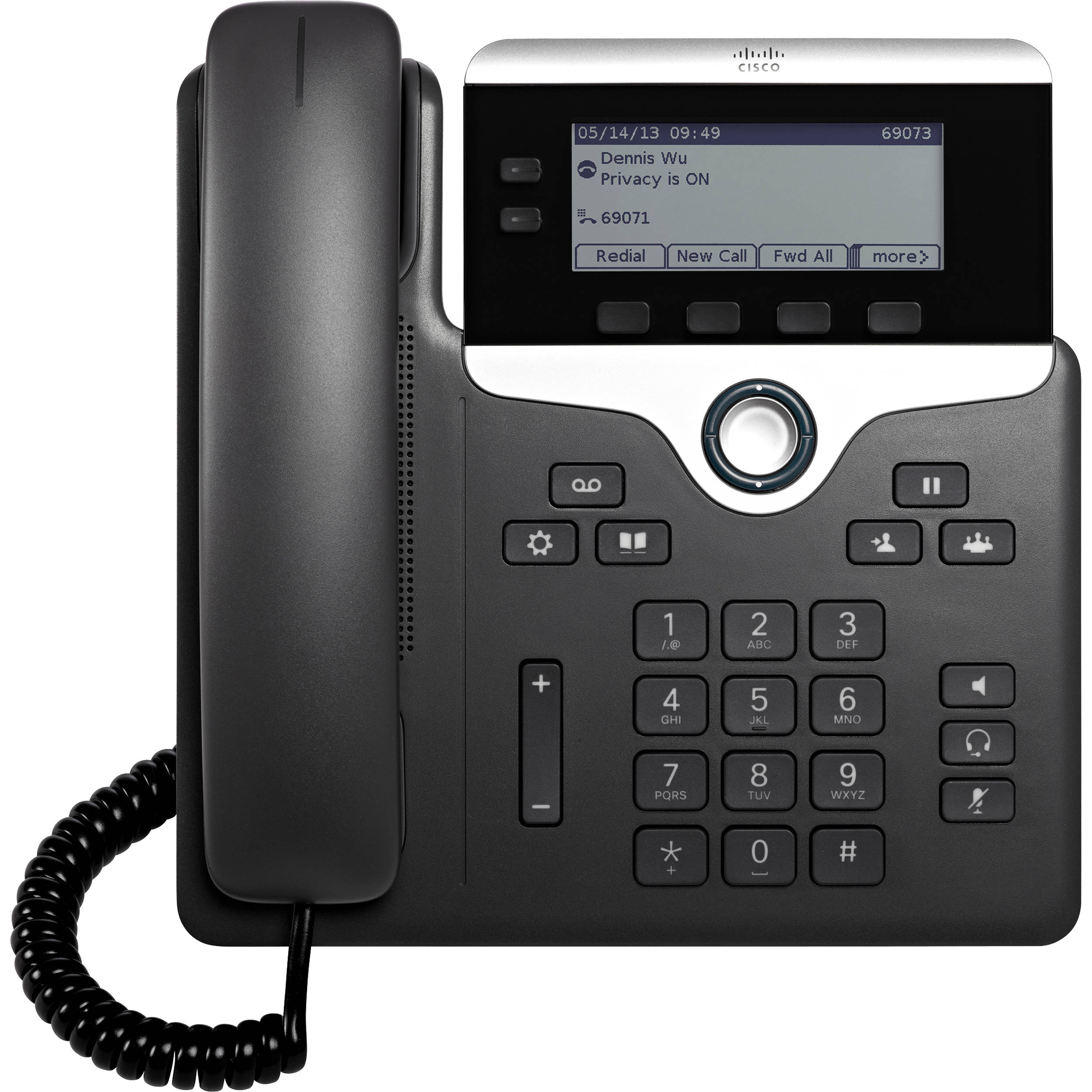 Cisco UC Phone 7821 compact desk phone with 3.5-inch display and Gigabit Ethernet — view 2