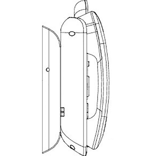 Cisco wall mount kit for IP Phone 8800 Series installed on a wall — view 3