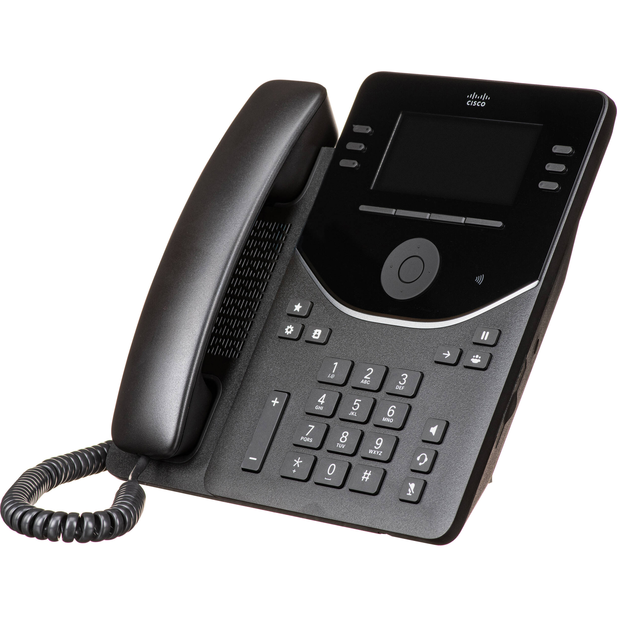 Cisco Desk Phone 9851 Carbon Black VoIP desk phone with color display — view 3