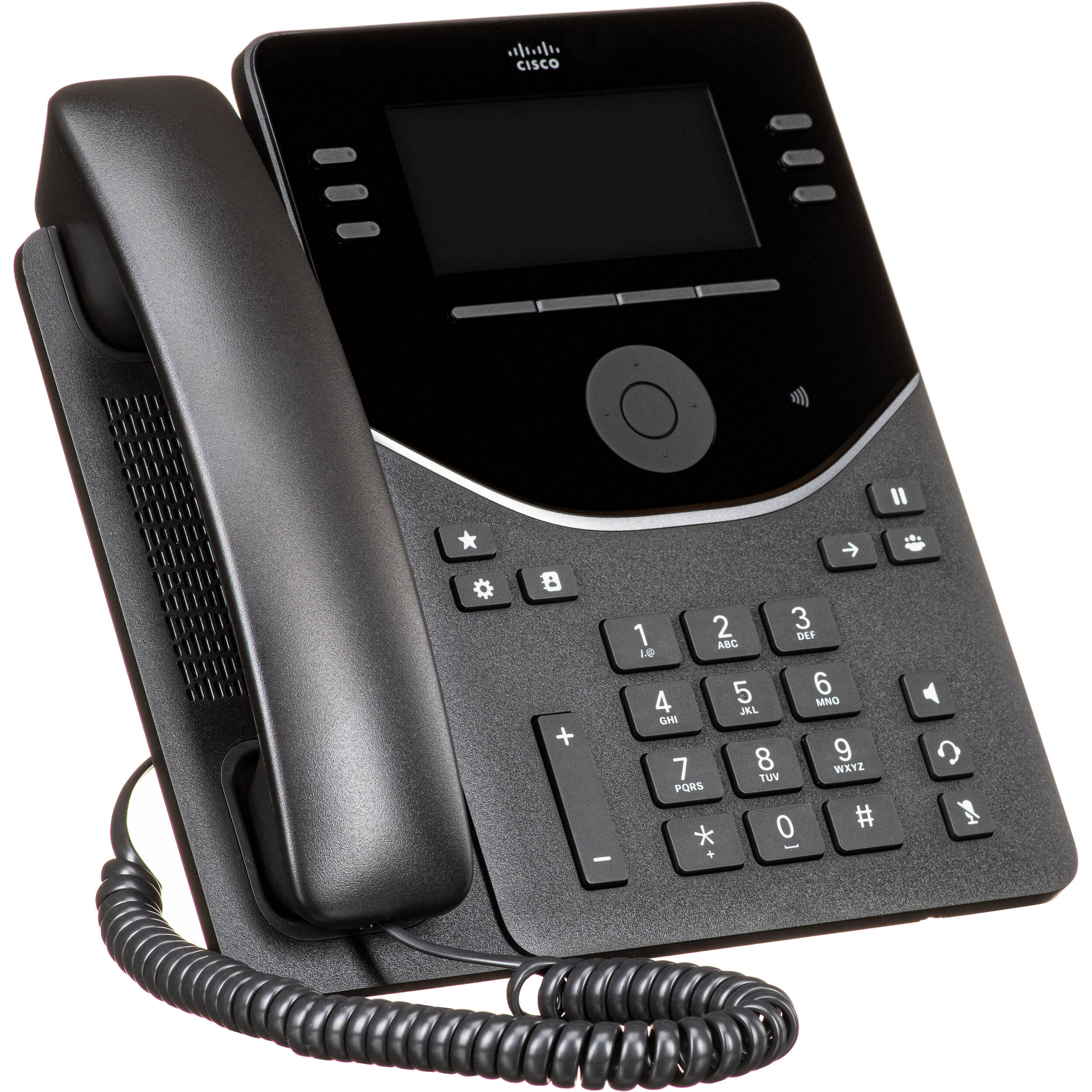 Cisco Desk Phone 9851 Carbon Black VoIP desk phone with color display — view 4