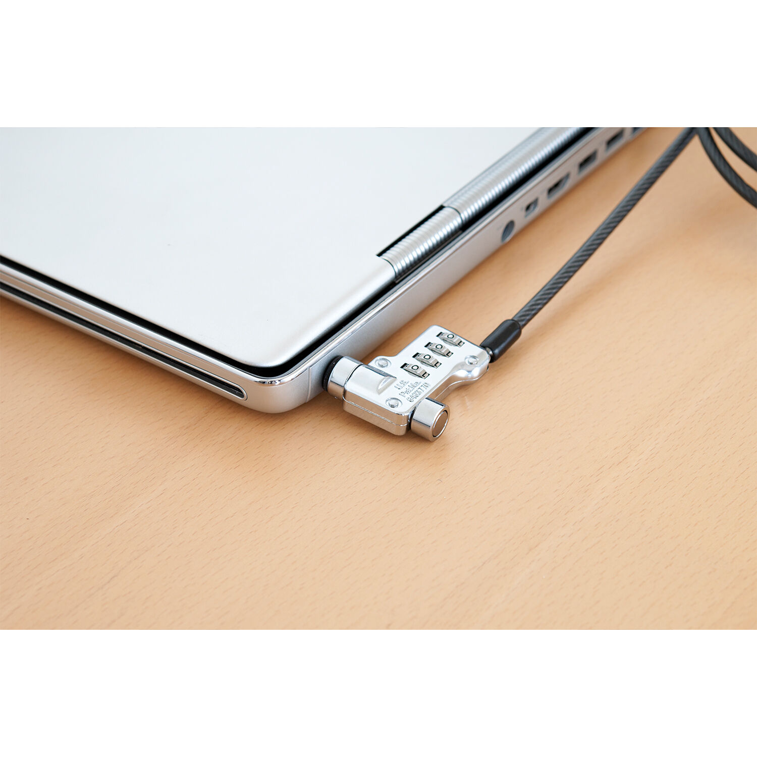 CODi 4-digit combination cable lock for standard laptop lock slots — view 2