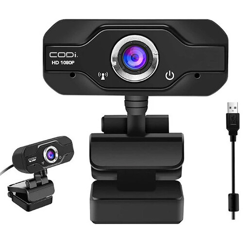 CODi AQUILA HD 1080p webcam in black with rotating design — view 4