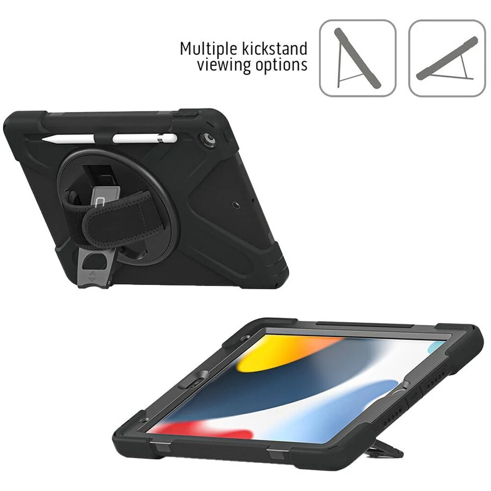 Black CODi rugged case for iPad 10.2 Gen 7 8 9 made of silicone and polycarbonate — view 5