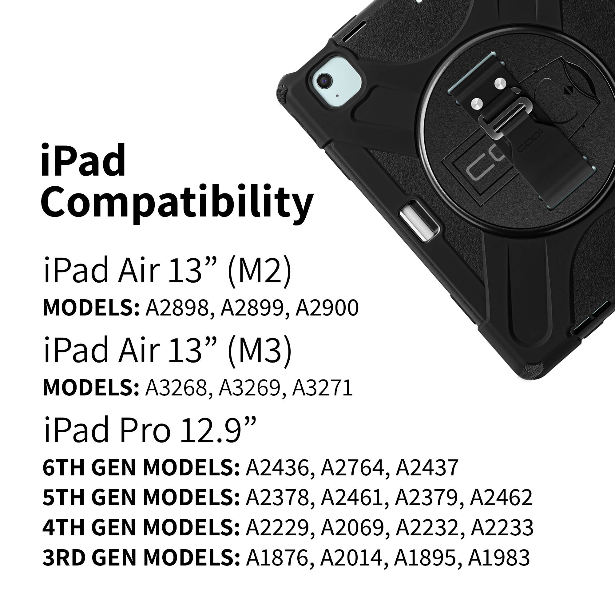 CODi rugged case for iPad Air 13-inch M2 M3 and iPad Pro 12.9-inch tablets — view 5