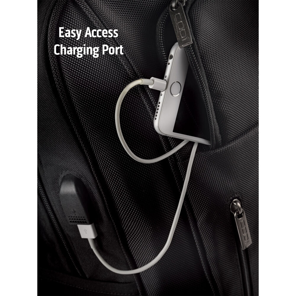 CODI 17.3IN BLACK MAGNA  BACKPACK W/ EXTERIOR USB CHARGING PORT — view 8