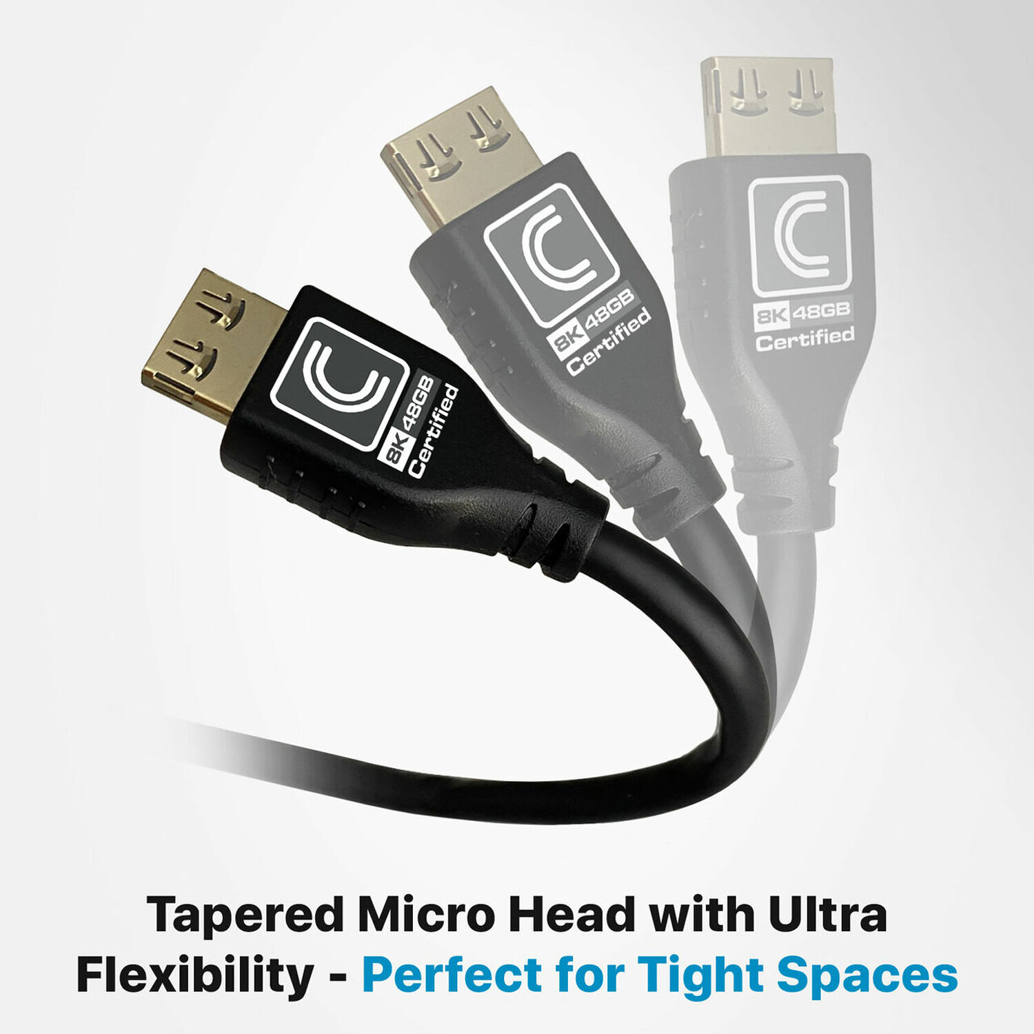 COMPREHENSIVE CONNECTIVITY COMPANY 3FT MICROFLEX 48G 8K HDMI CABLE JET BLACK PROGRIP HDMI — view 3