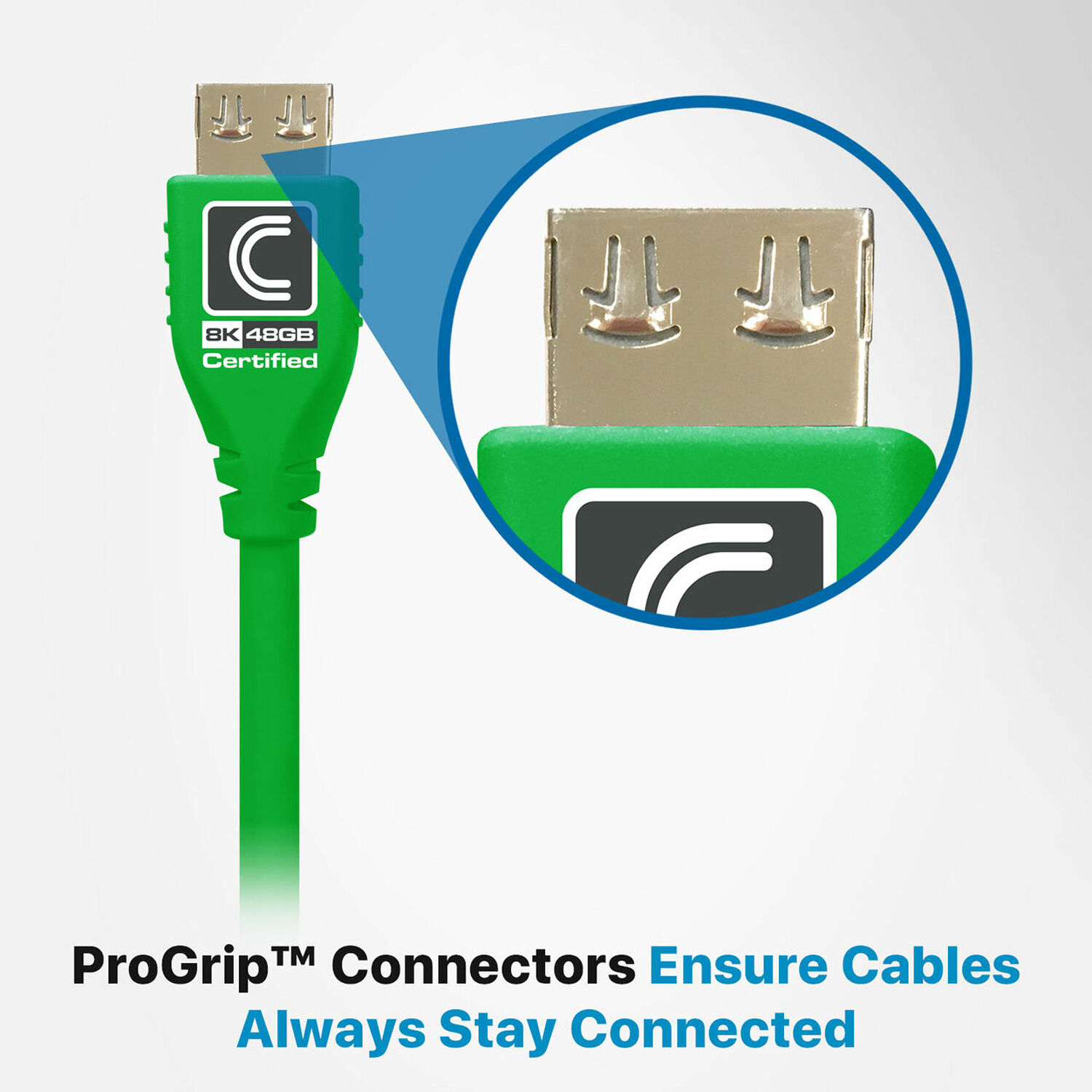 Comprehensive Connectivity Company 9 ft green MicroFlex 48G 8K HDMI cable with ProGrip connectors — view 5