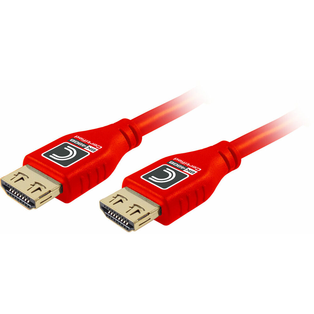 Comprehensive Connectivity Company 9ft Microflex 48g 8k Hdmi Cable Red Progrip Hdmi Connectors