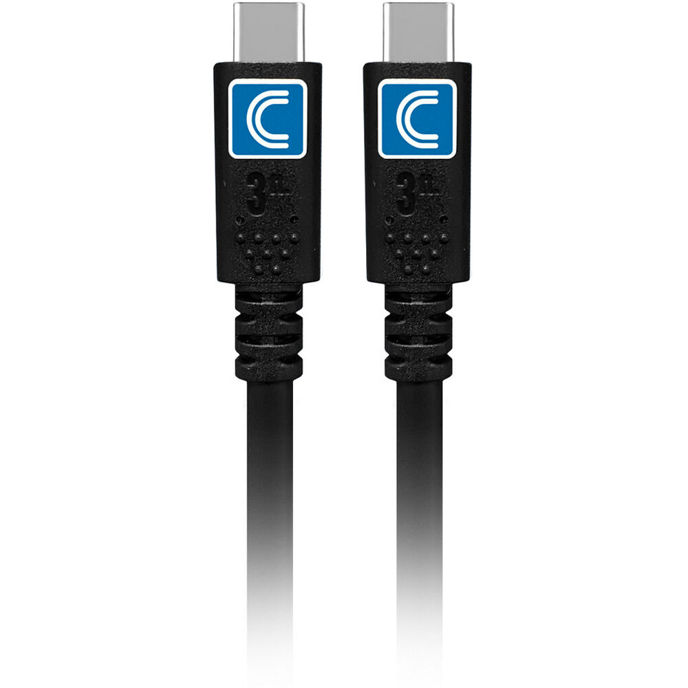 Black 10 ft USB-C to USB-C cable for 10 Gbps data and 4K A/V pro AV/IT integration — view 3