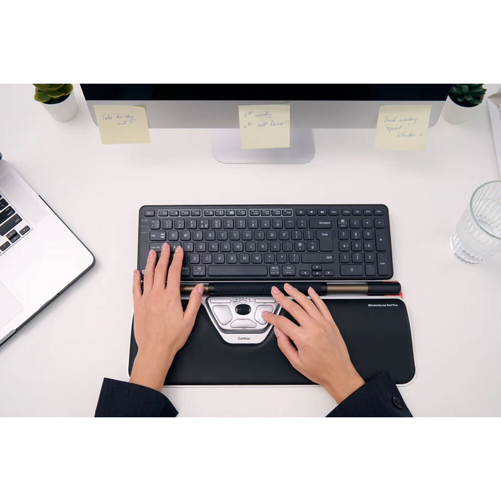 Contour Design RollerMouse Red Plus Wireless centered ergonomic mouse for professional workstation use — view 3