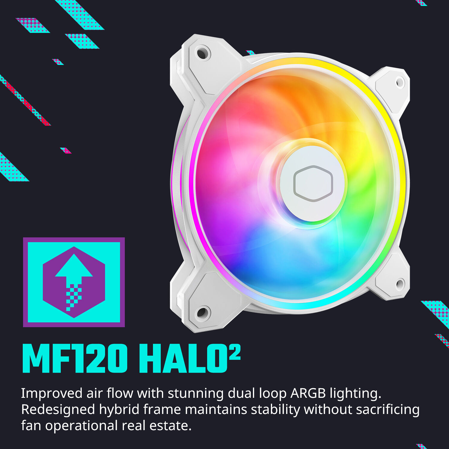 Cooler Master Hyper 212 Halo White tower CPU cooler with white heatsink and ARGB fan — view 13