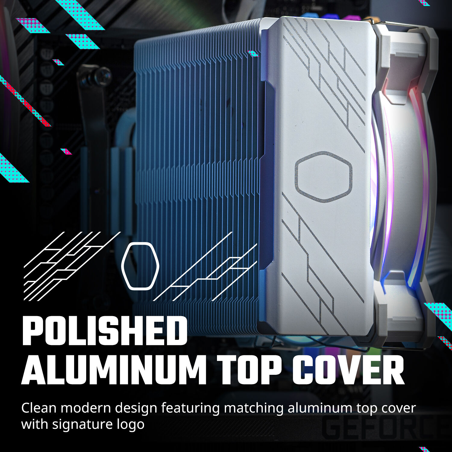 Cooler Master Hyper 212 Halo White tower CPU cooler with white heatsink and ARGB fan — view 16