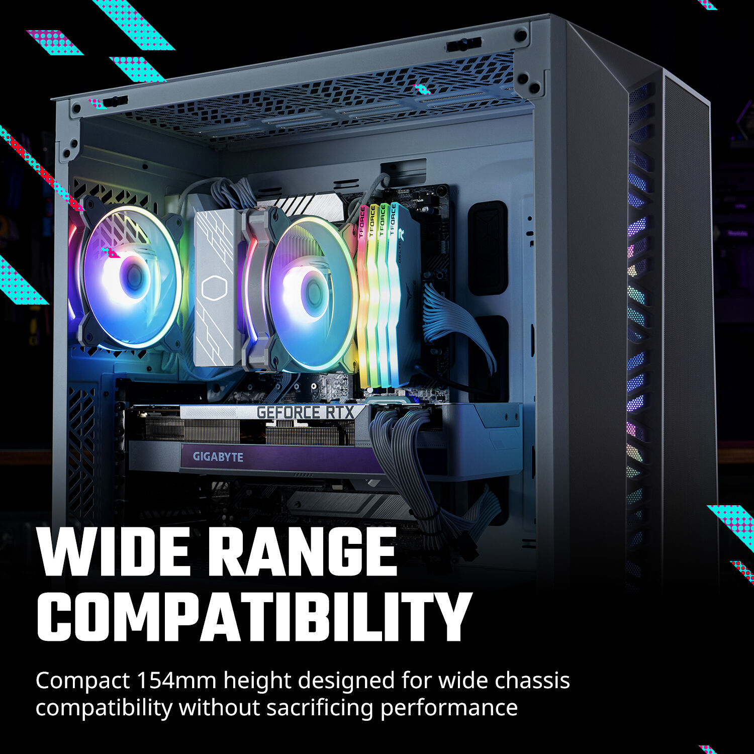 Cooler Master Hyper 212 Halo White tower CPU cooler with white heatsink and ARGB fan — view 17