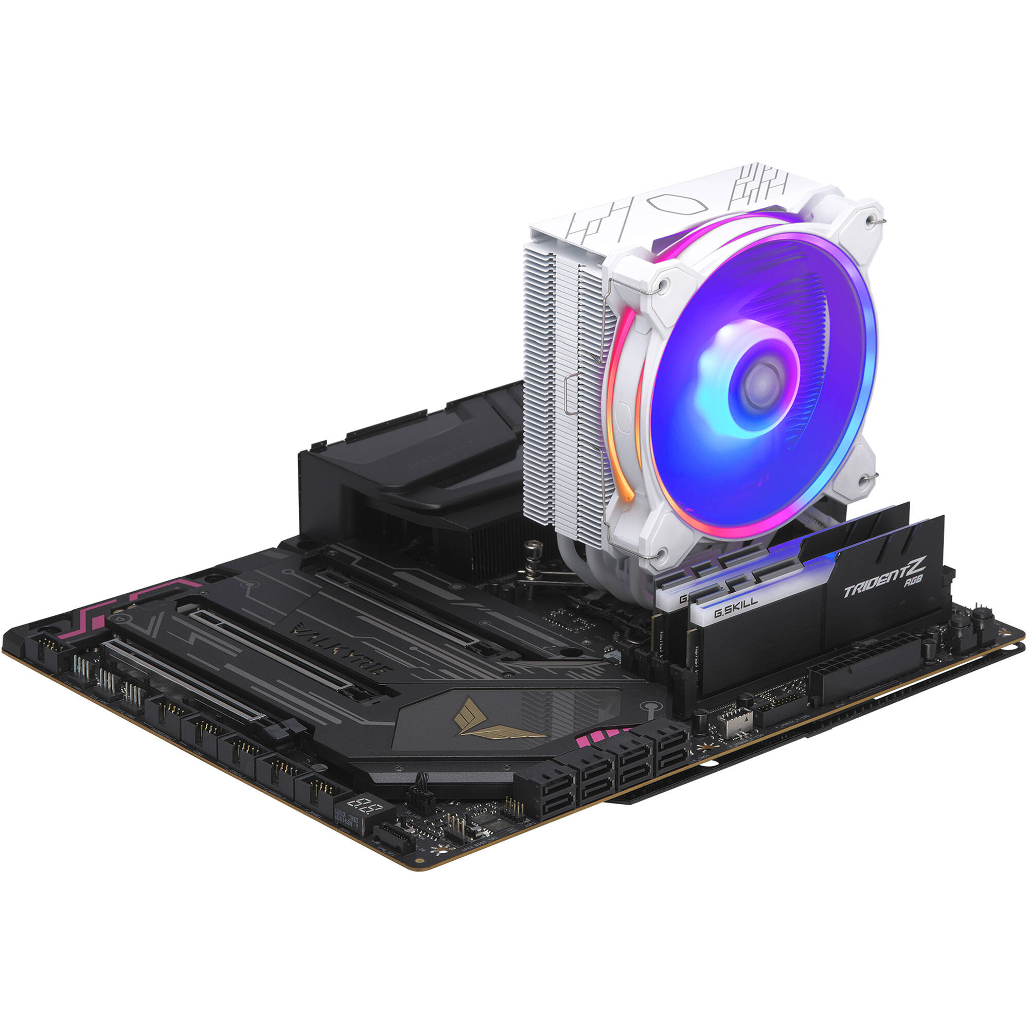 Cooler Master Hyper 212 Halo White tower CPU cooler with white heatsink and ARGB fan — view 23