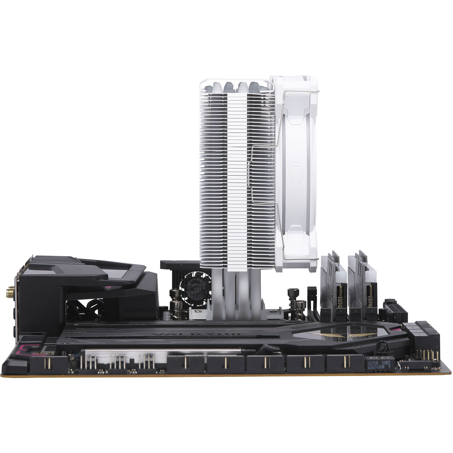 Cooler Master Hyper 212 Halo White tower CPU cooler with white heatsink and ARGB fan — view 25