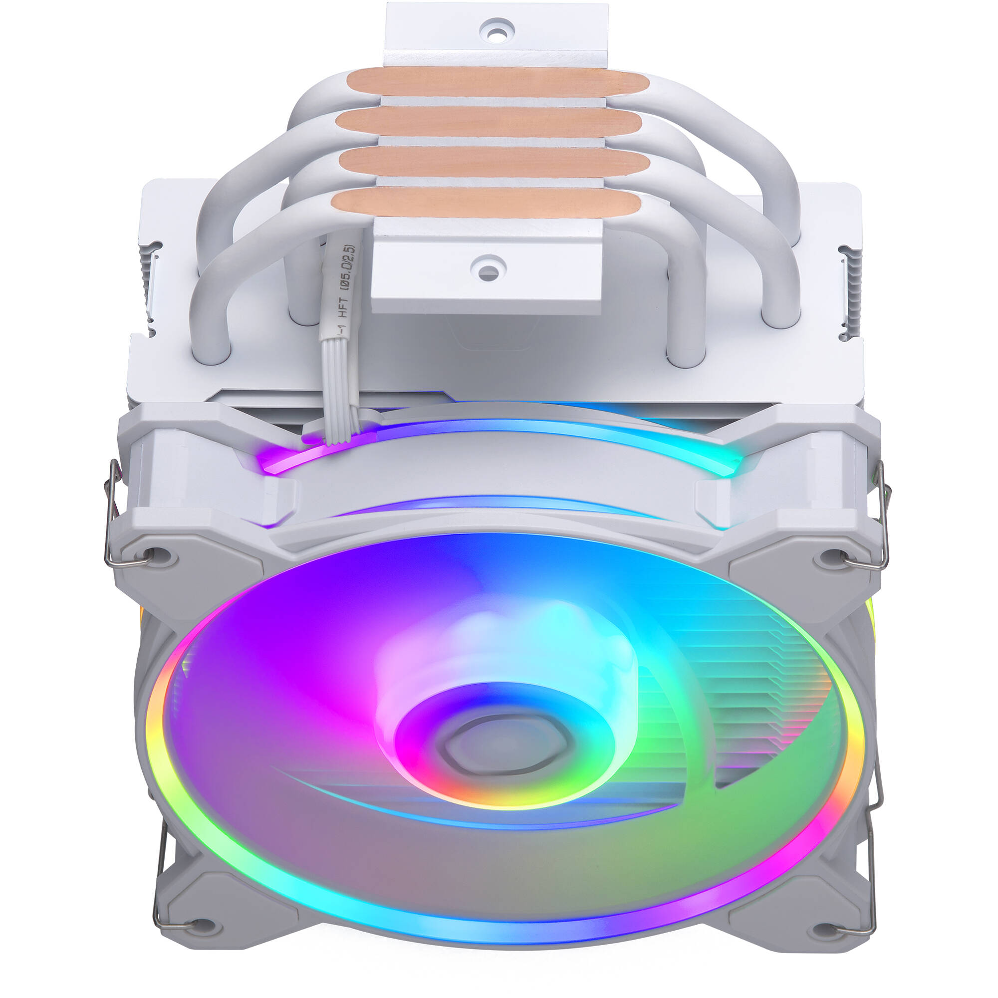 Cooler Master Hyper 212 Halo White tower CPU cooler with white heatsink and ARGB fan — view 5