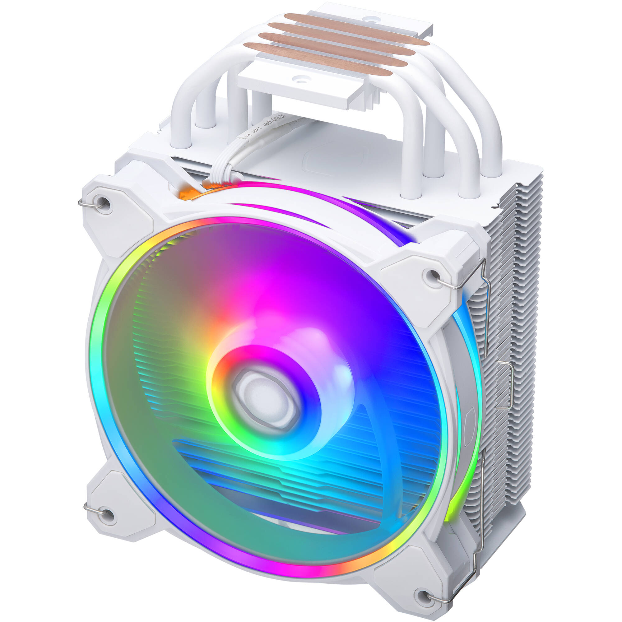 Cooler Master Hyper 212 Halo White tower CPU cooler with white heatsink and ARGB fan — view 6