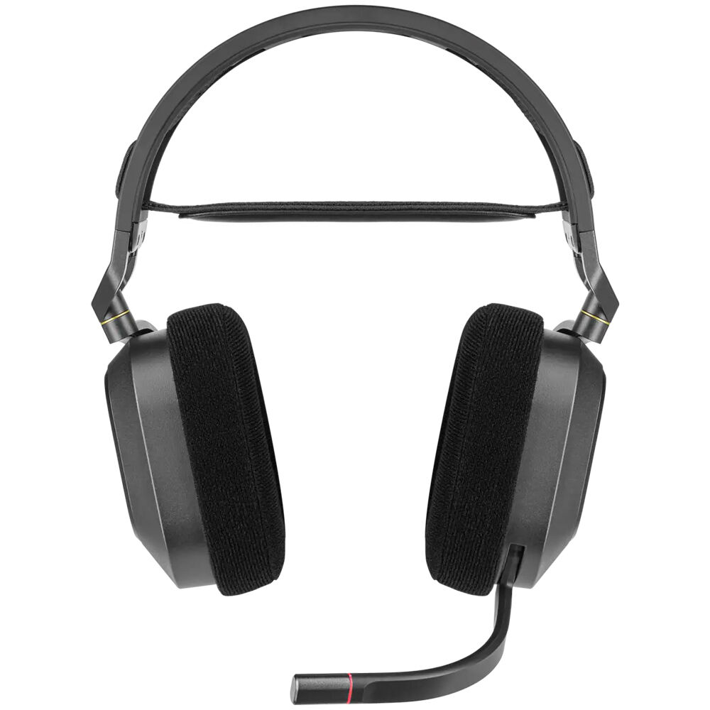 CORSAIR HS80 RGB Wireless Headset in Carbon with over-ear cups and boom microphone — view 2