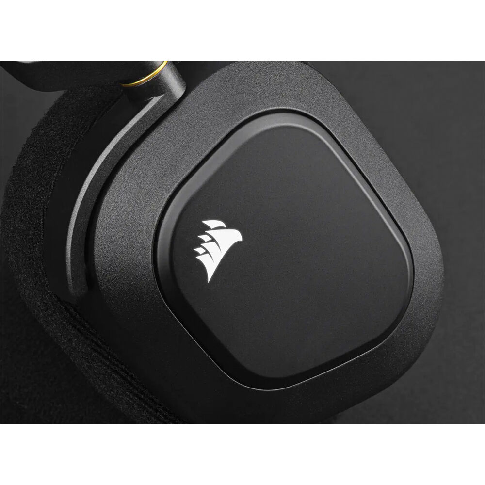 CORSAIR HS80 RGB Wireless Headset in Carbon with over-ear cups and boom microphone — view 4
