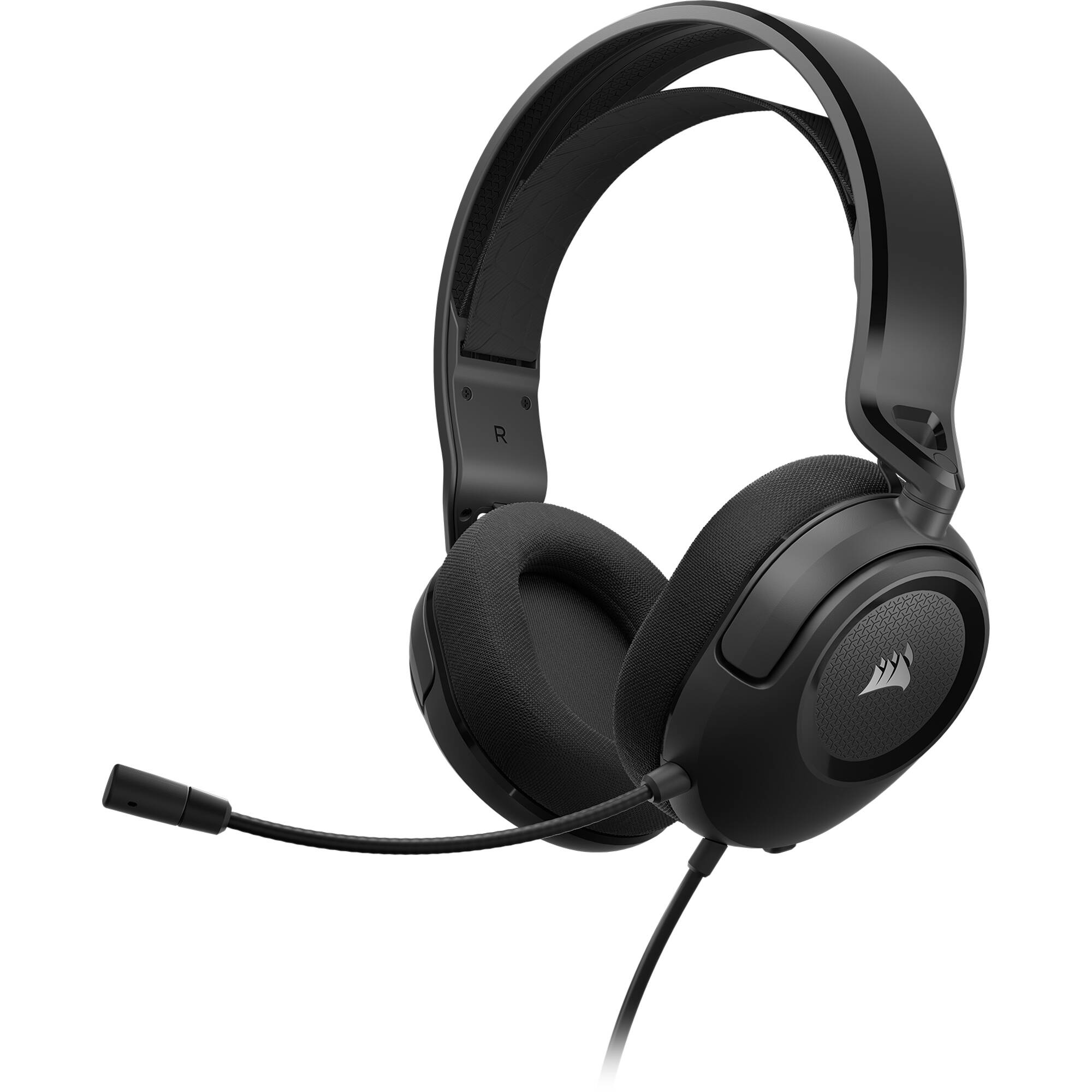 CORSAIR HS35 V2 Carbon wired over-ear gaming headset with flip-up microphone — view 3