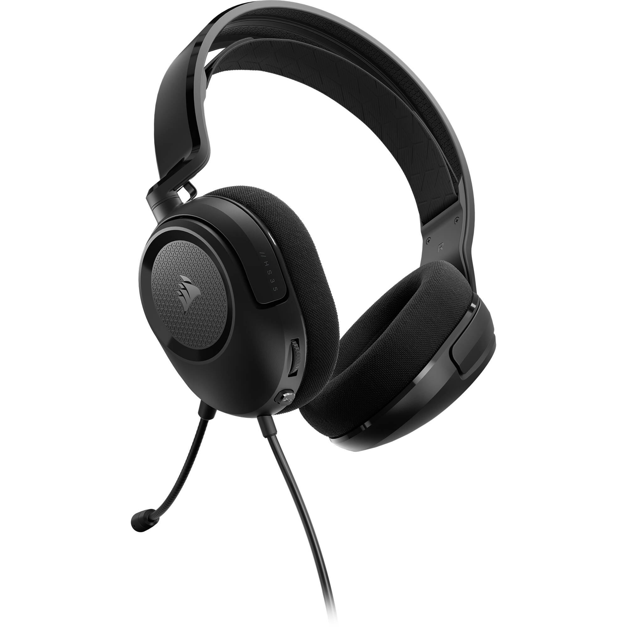 CORSAIR HS35 V2 Carbon wired over-ear gaming headset with flip-up microphone — view 6