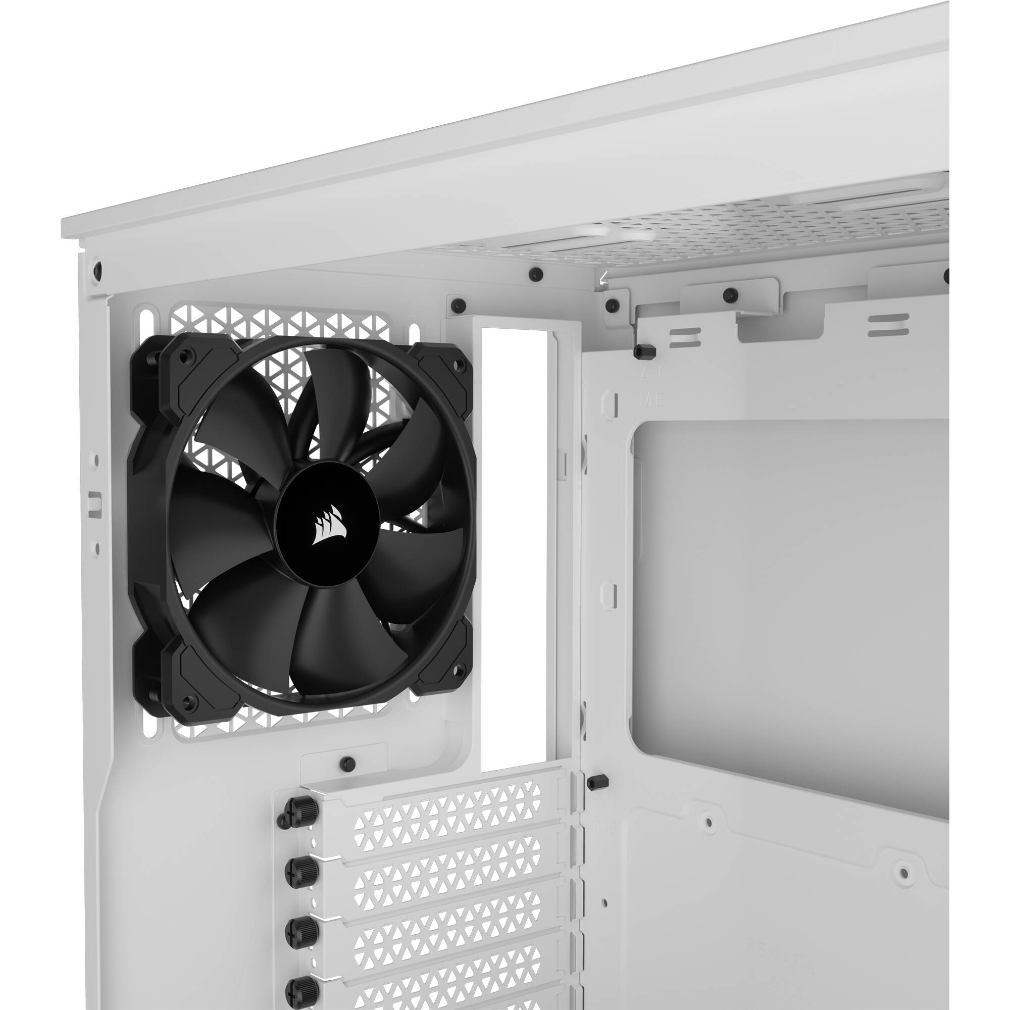 Corsair 3000D AIRFLOW white mid-tower case with tempered glass side panel and two SP120 ELITE fans — view 11