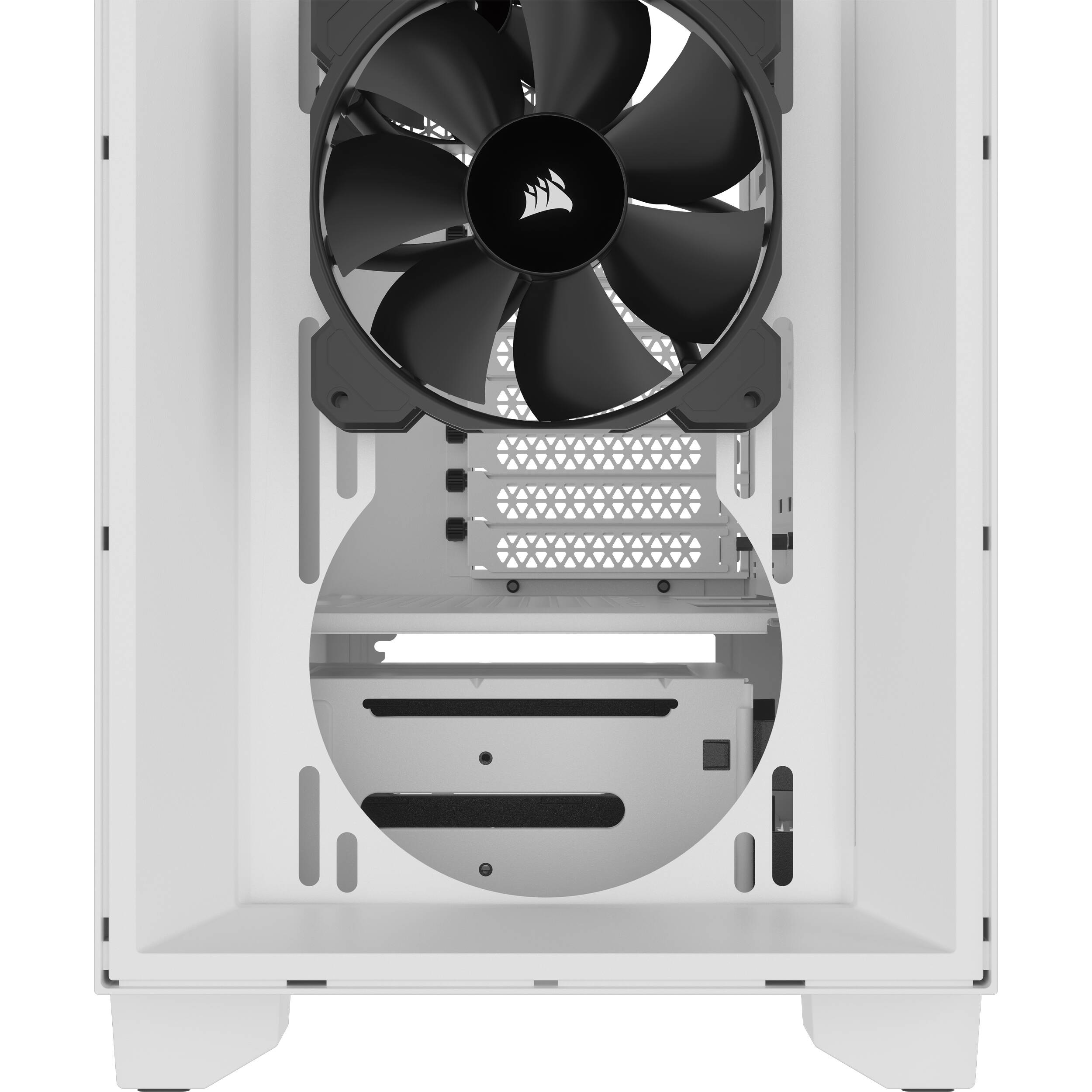 Corsair 3000D AIRFLOW white mid-tower case with tempered glass side panel and two SP120 ELITE fans — view 13
