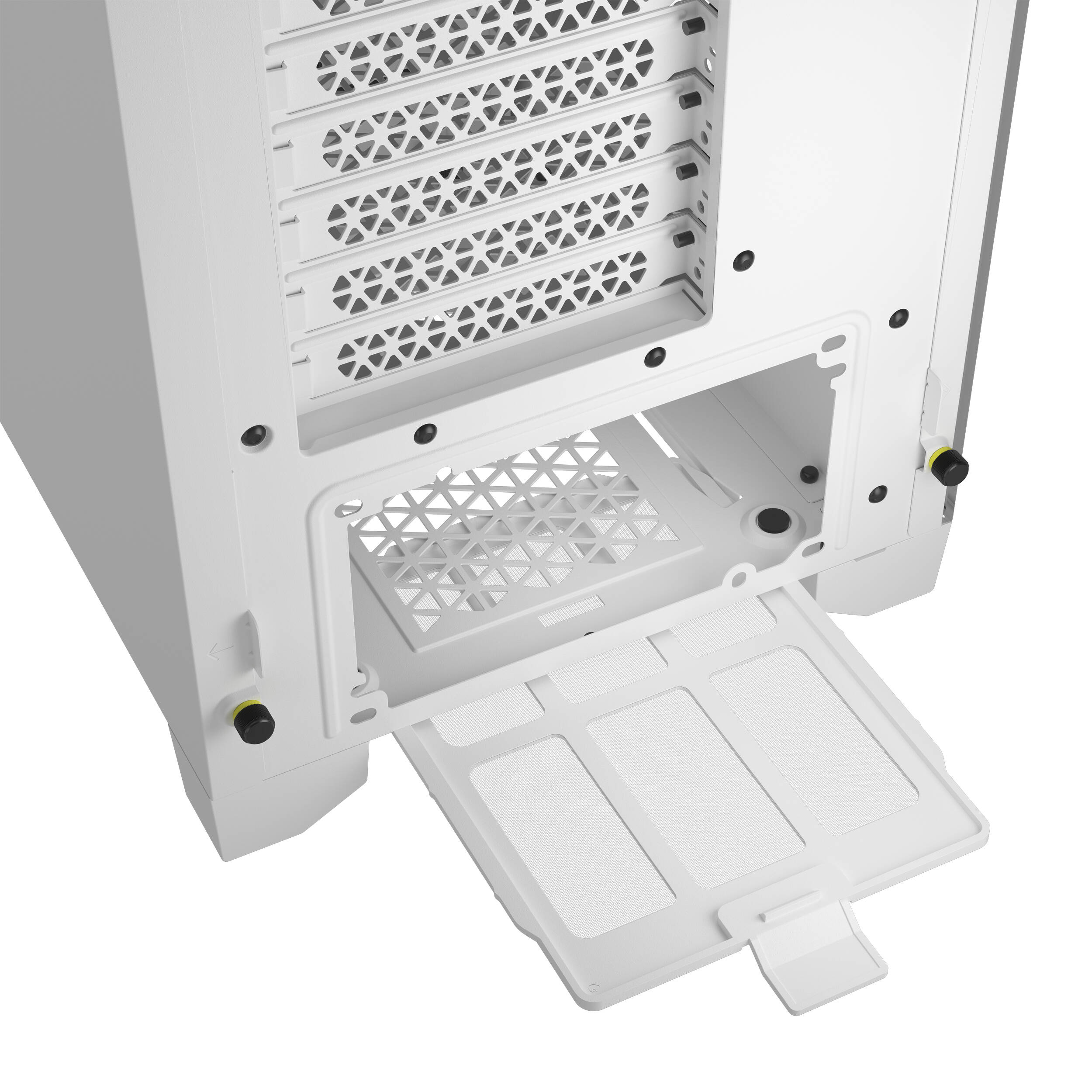 Corsair 3000D AIRFLOW white mid-tower case with tempered glass side panel and two SP120 ELITE fans — view 14