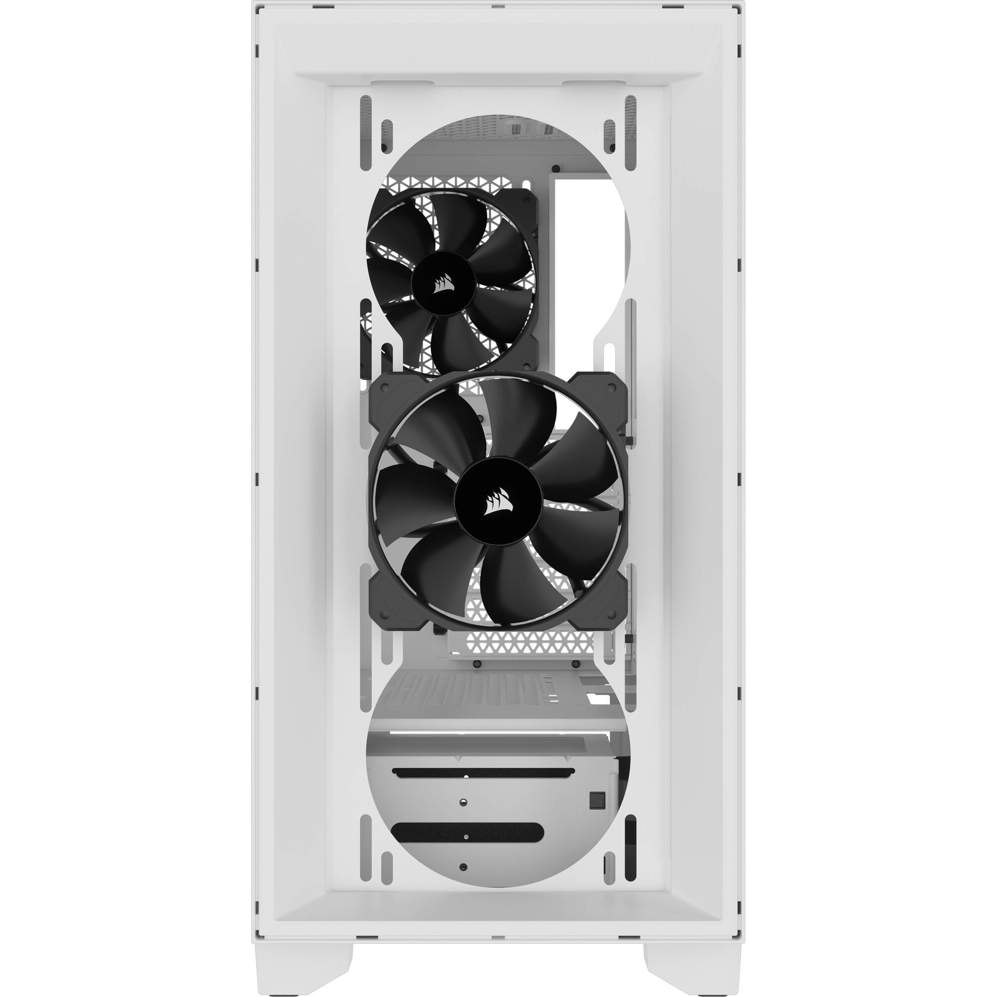 Corsair 3000D AIRFLOW white mid-tower case with tempered glass side panel and two SP120 ELITE fans — view 3