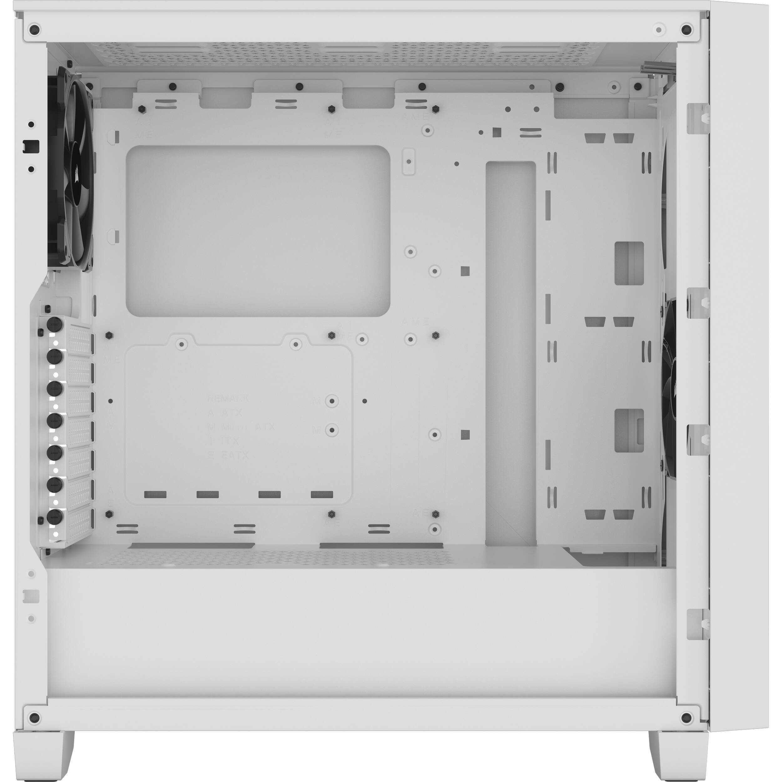 Corsair 3000D AIRFLOW white mid-tower case with tempered glass side panel and two SP120 ELITE fans — view 7