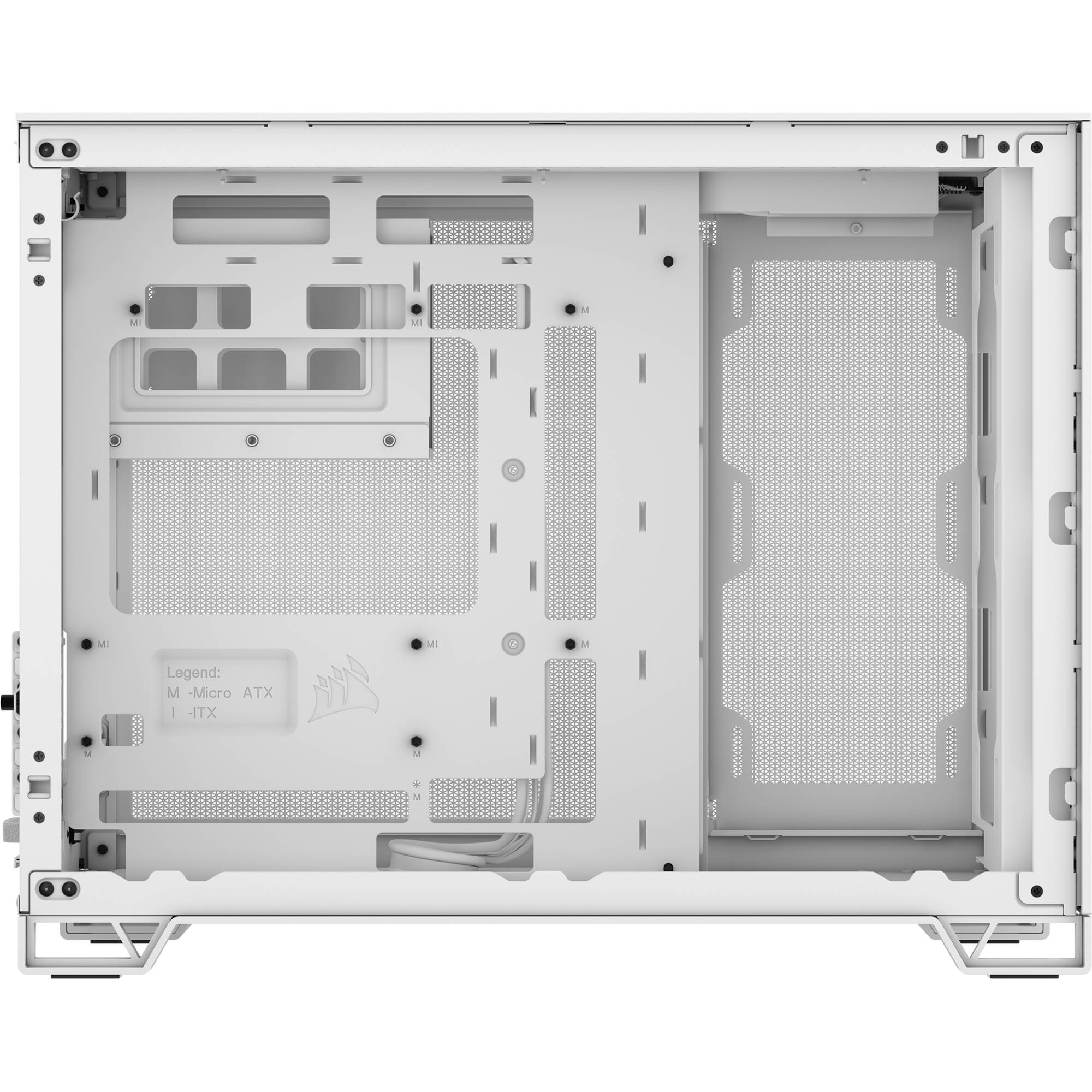 White CORSAIR 2500D AIRFLOW Micro ATX dual-chamber PC case with high-airflow front design — view 10