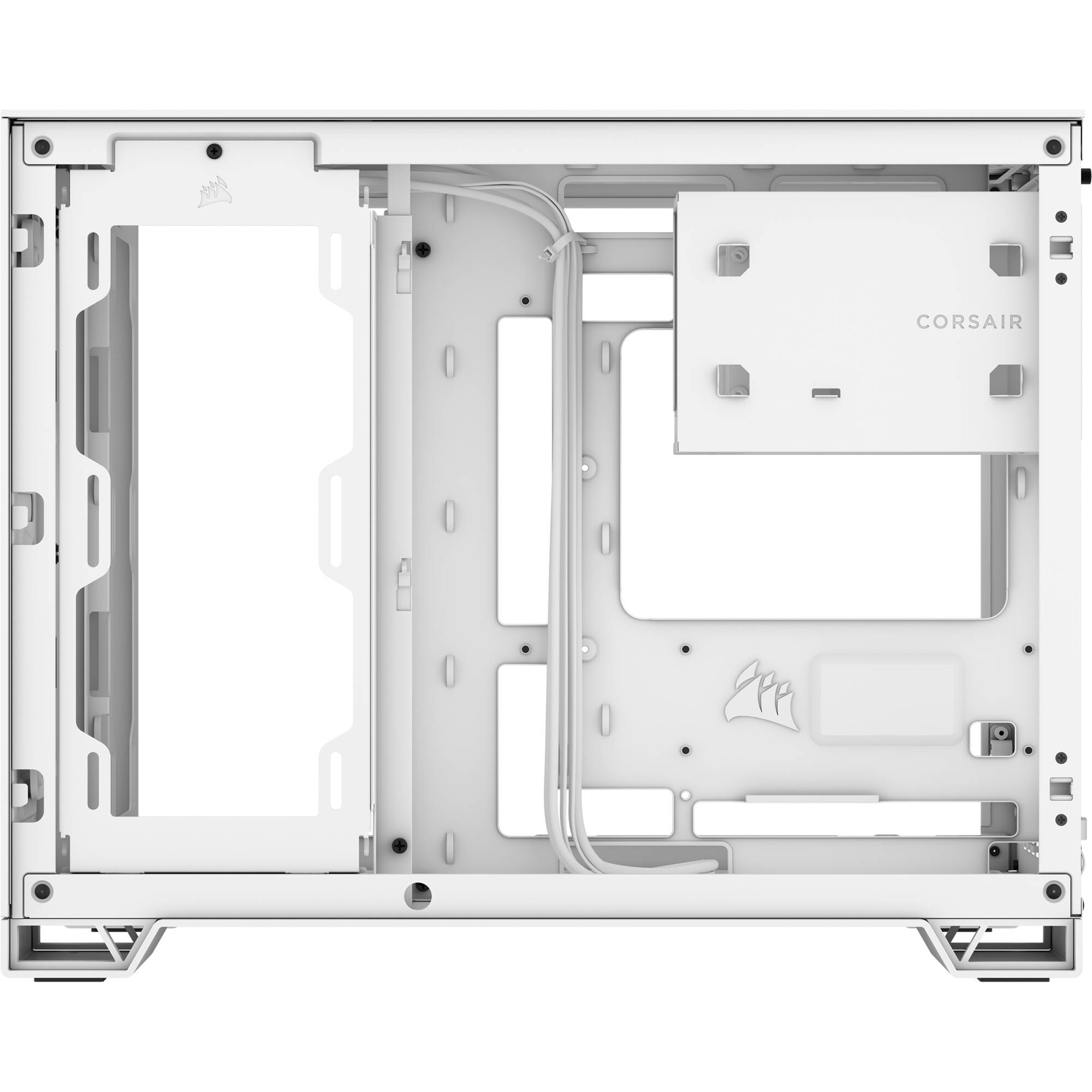 White CORSAIR 2500D AIRFLOW Micro ATX dual-chamber PC case with high-airflow front design — view 11