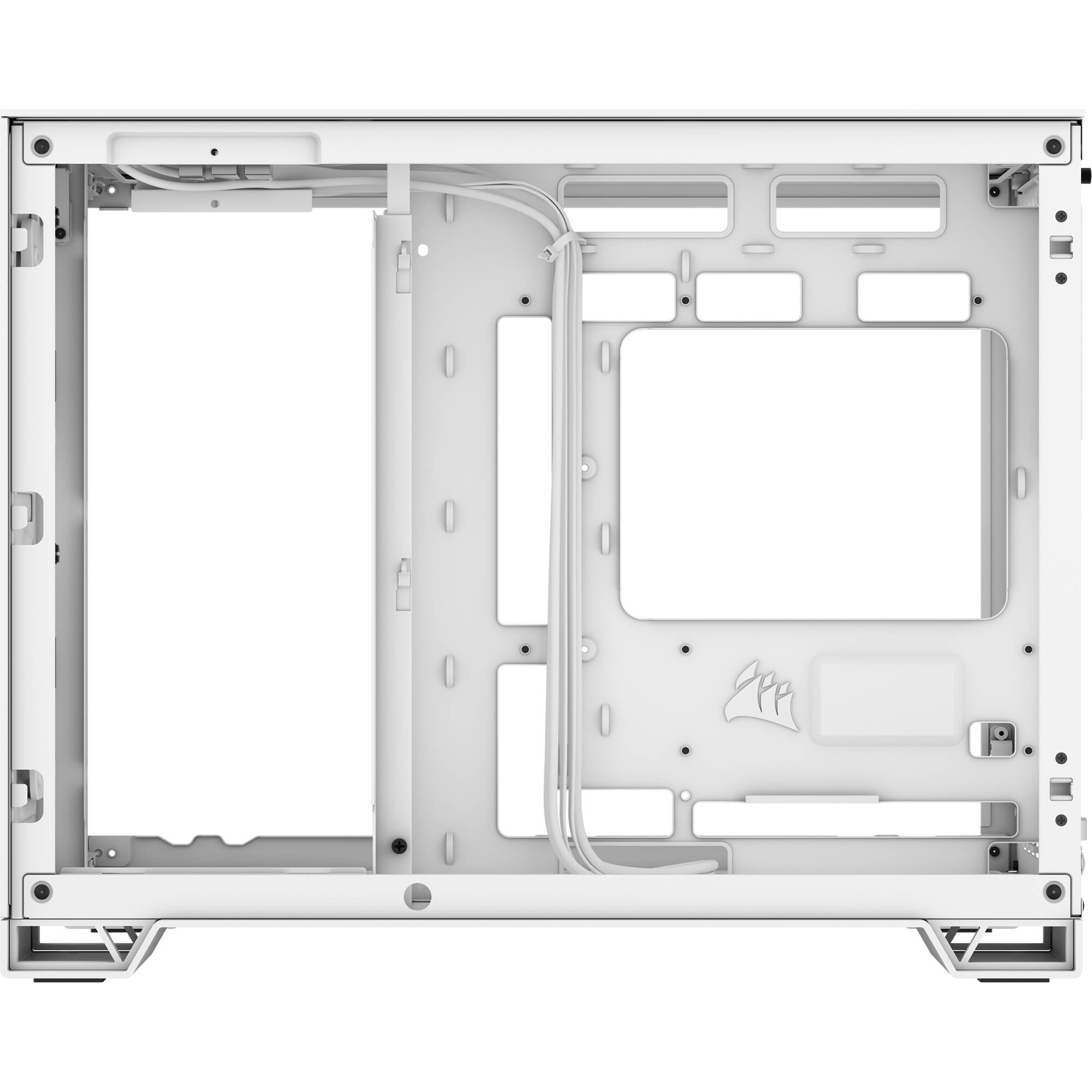 White CORSAIR 2500D AIRFLOW Micro ATX dual-chamber PC case with high-airflow front design — view 12