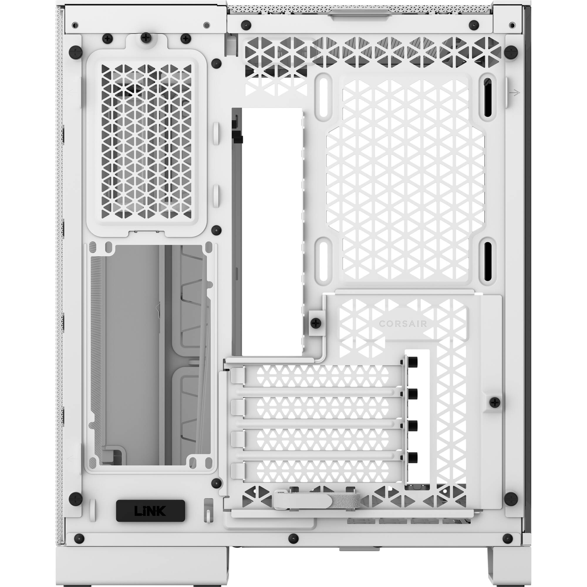 White CORSAIR 2500D AIRFLOW Micro ATX dual-chamber PC case with high-airflow front design — view 13