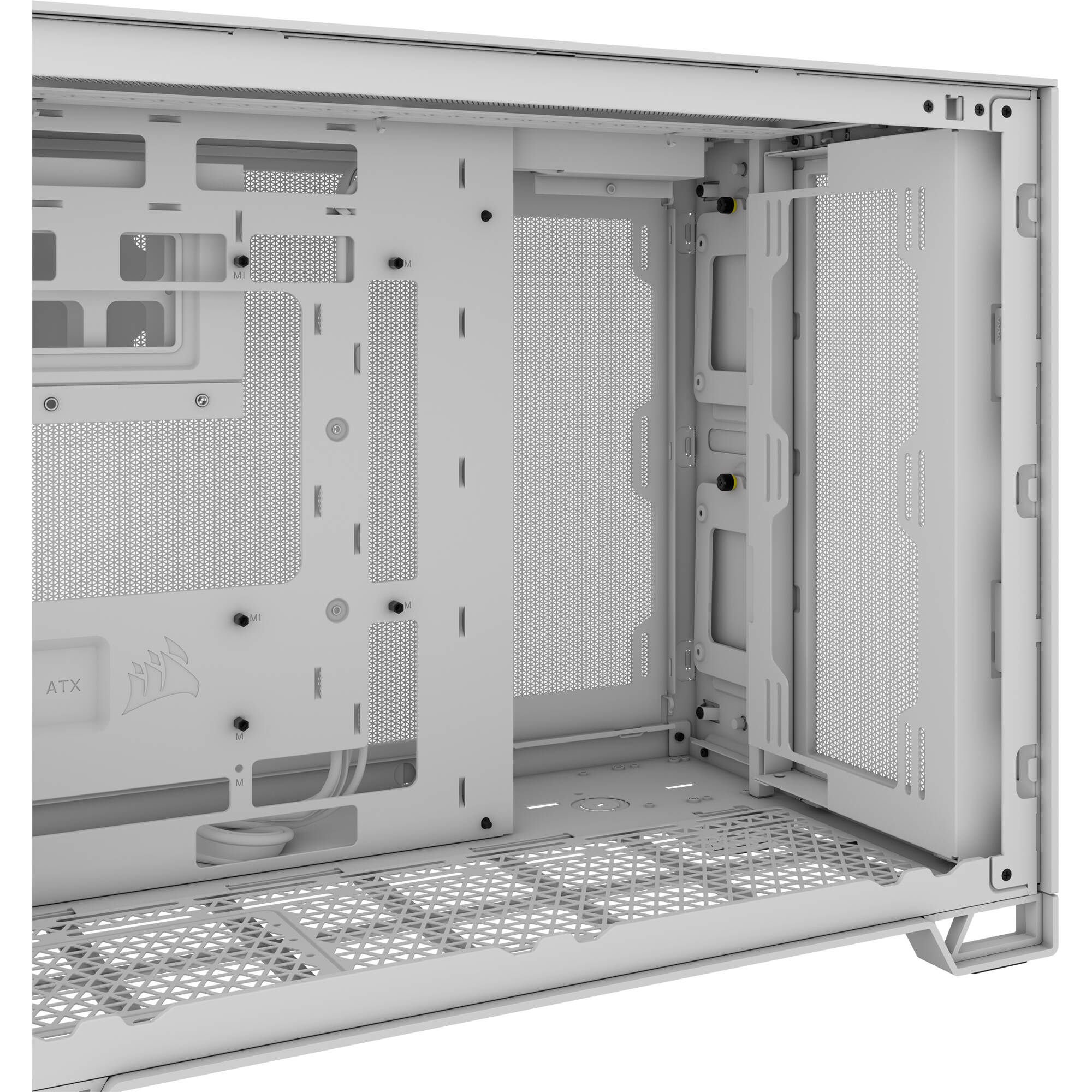 White CORSAIR 2500D AIRFLOW Micro ATX dual-chamber PC case with high-airflow front design — view 15