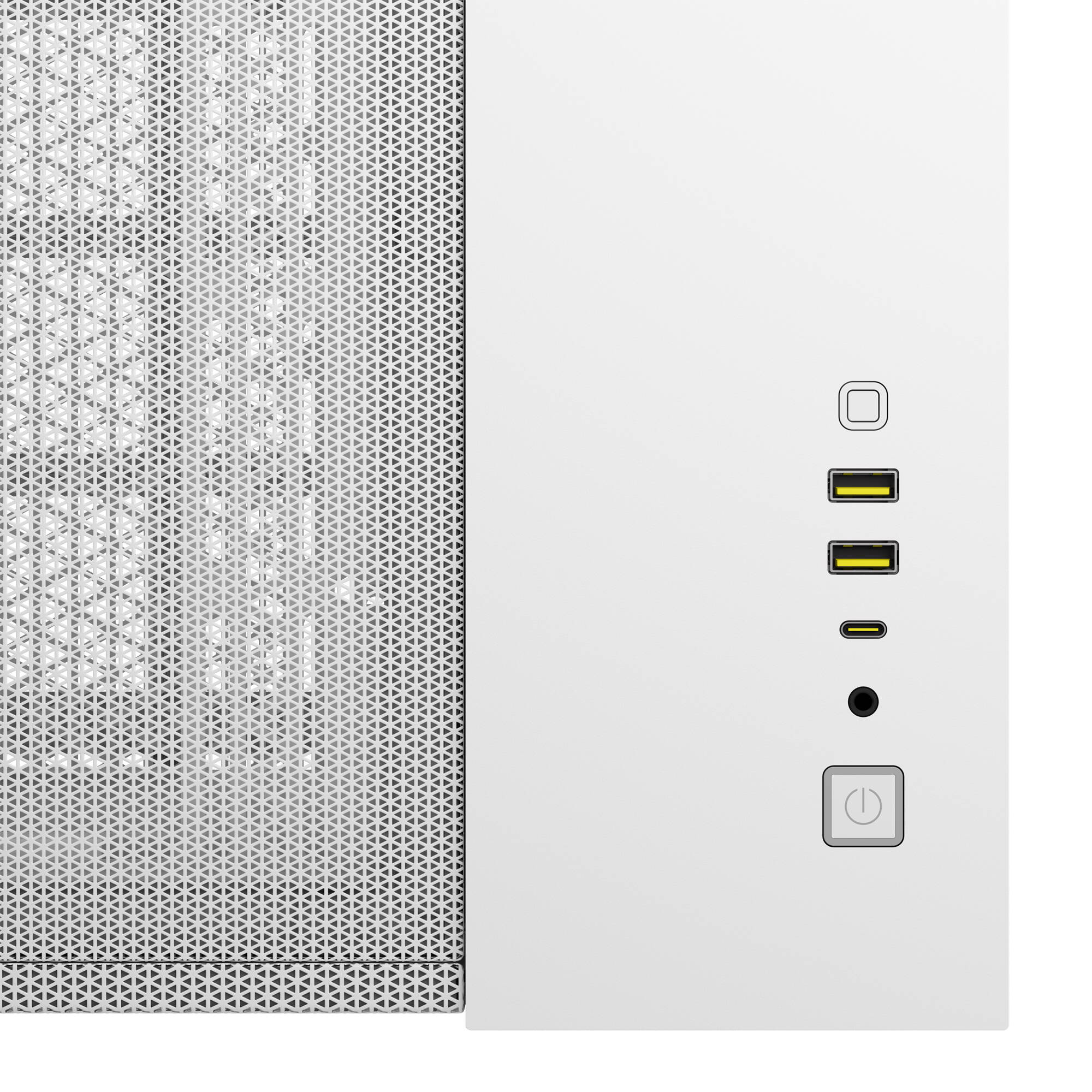 White CORSAIR 2500D AIRFLOW Micro ATX dual-chamber PC case with high-airflow front design — view 17