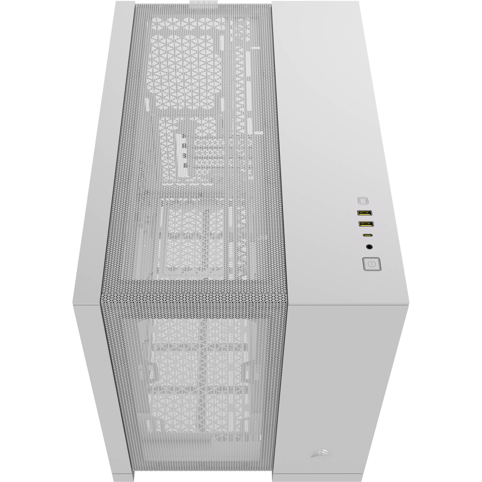 White CORSAIR 2500D AIRFLOW Micro ATX dual-chamber PC case with high-airflow front design — view 6