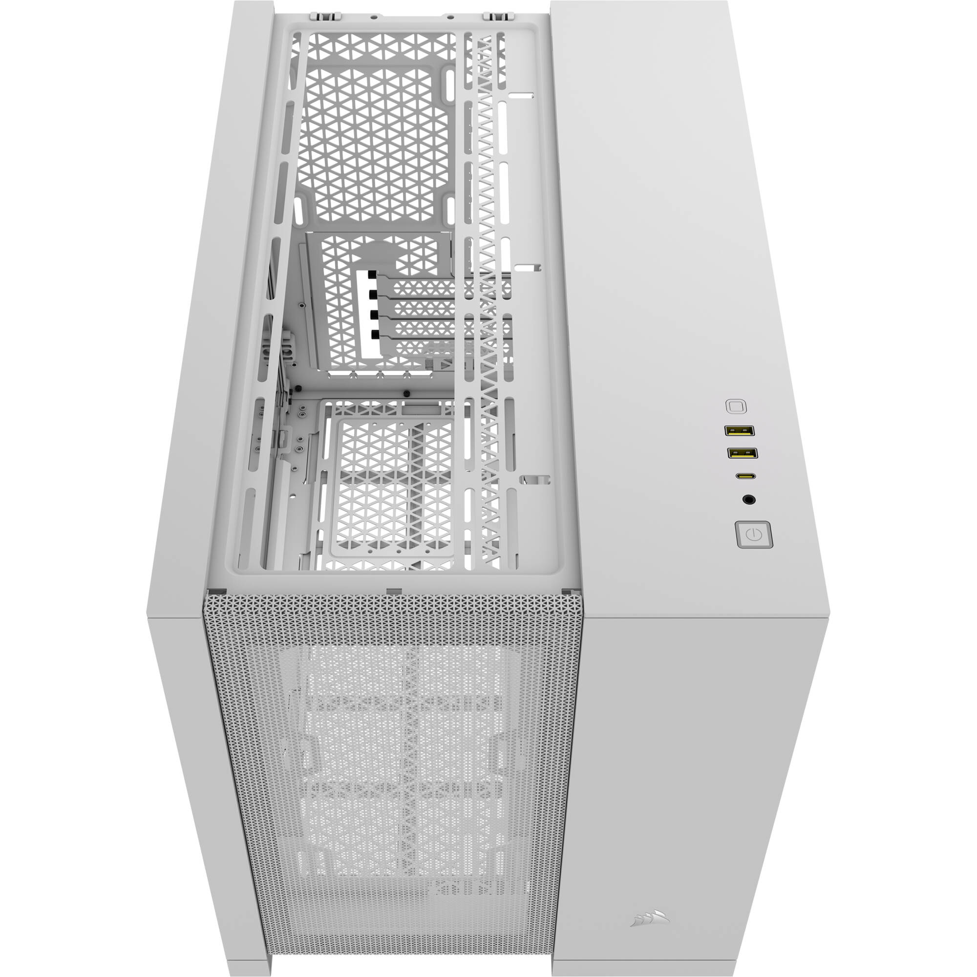 White CORSAIR 2500D AIRFLOW Micro ATX dual-chamber PC case with high-airflow front design — view 7