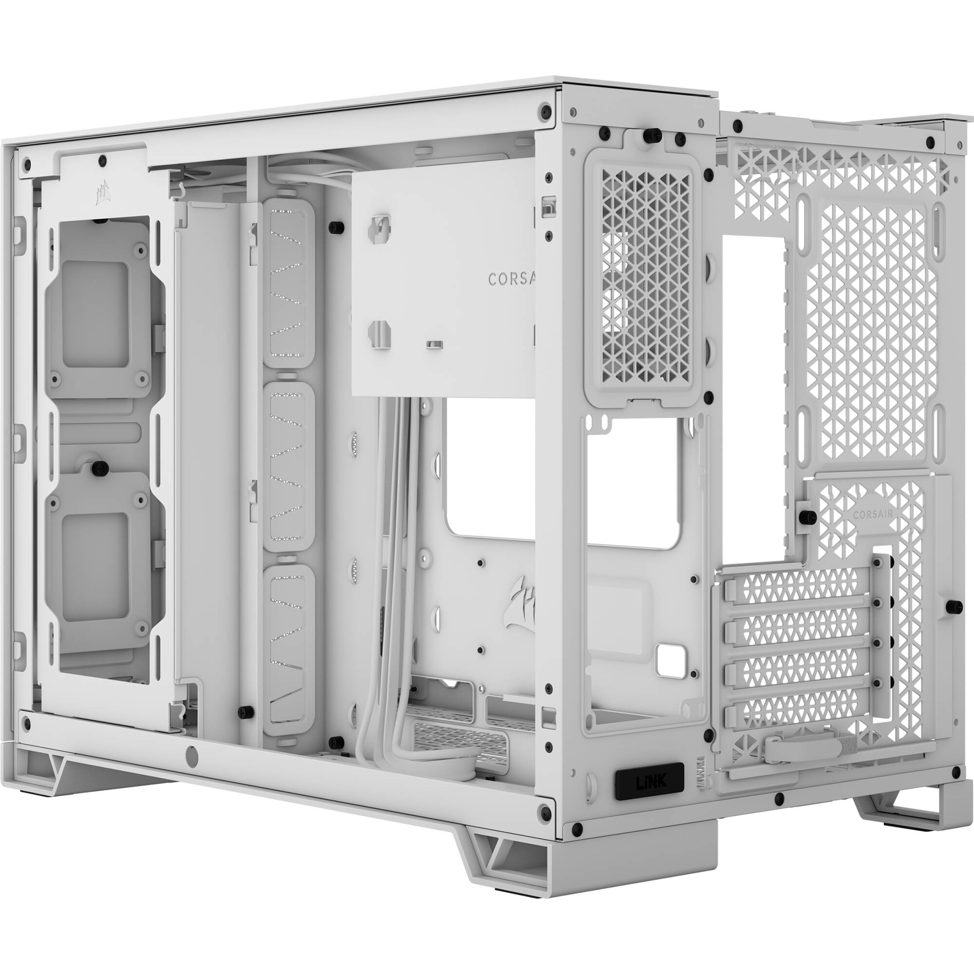 White CORSAIR 2500D AIRFLOW Micro ATX dual-chamber PC case with high-airflow front design — view 8