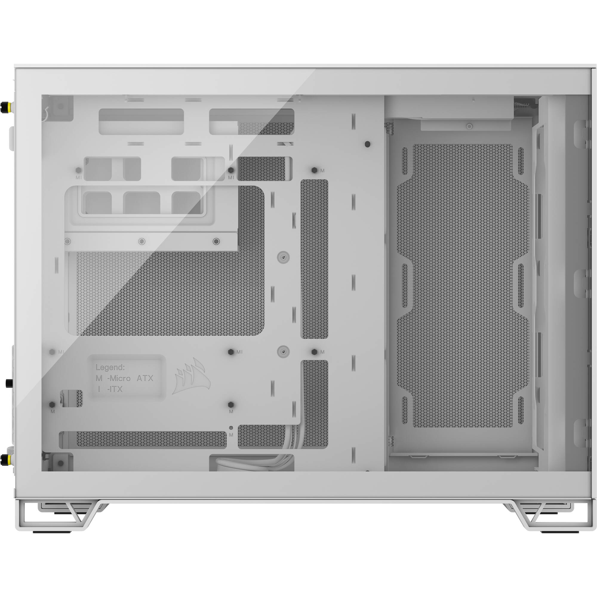 White CORSAIR 2500D AIRFLOW Micro ATX dual-chamber PC case with high-airflow front design — view 9