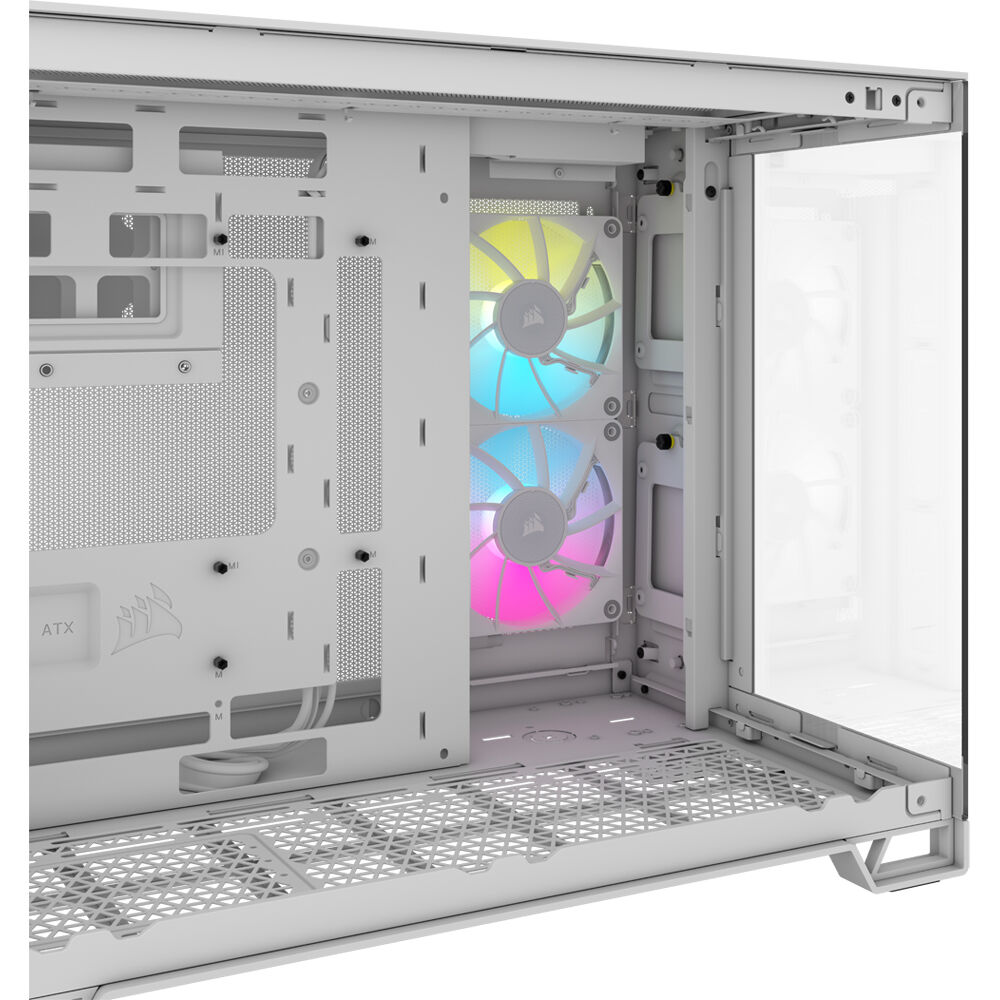 Corsair 2500X RGB mid tower dual-chamber PC case with dual tempered glass panels and RGB fans — view 10