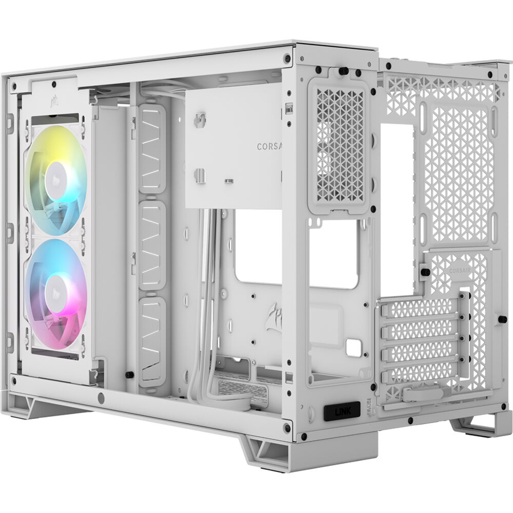 Corsair 2500X RGB mid tower dual-chamber PC case with dual tempered glass panels and RGB fans — view 8