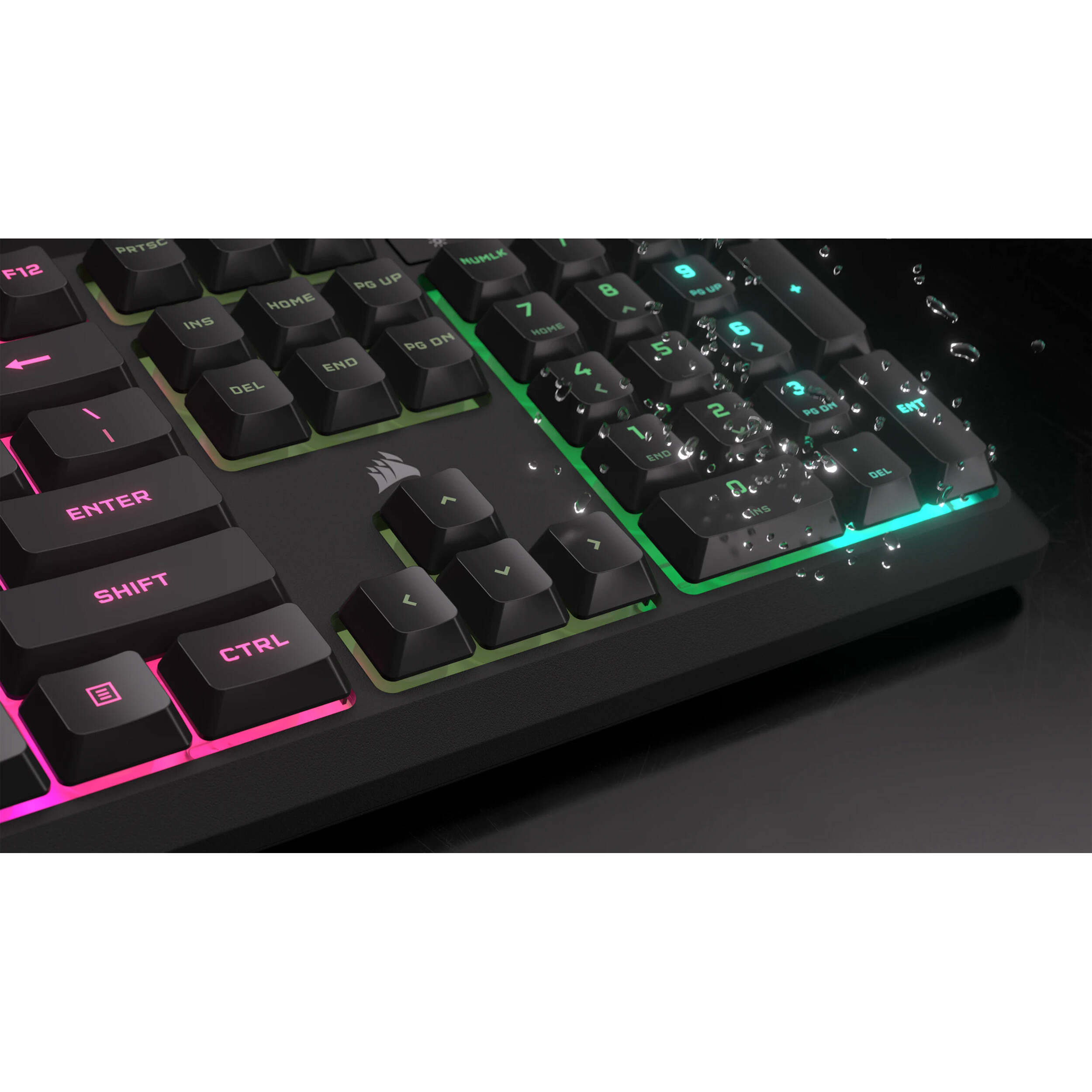 CORSAIR K55 CORE wired RGB gaming keyboard with full-size layout and media controls — view 10