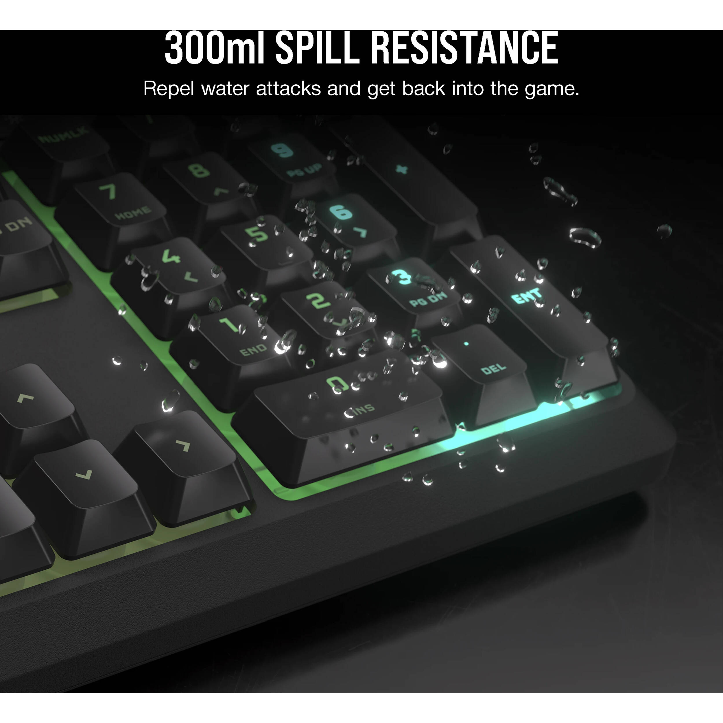 CORSAIR K55 CORE wired RGB gaming keyboard with full-size layout and media controls — view 8