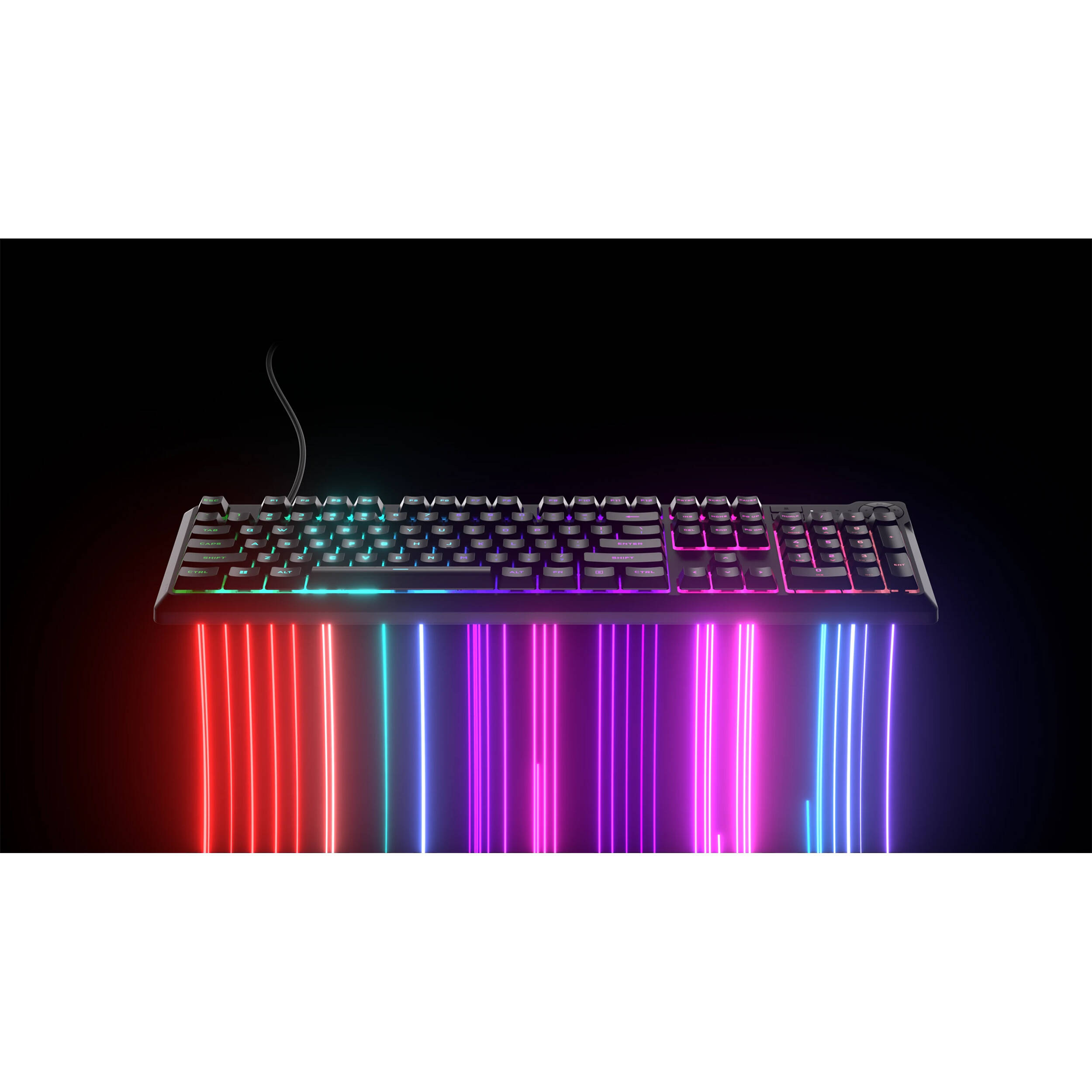 CORSAIR K55 CORE wired RGB gaming keyboard with full-size layout and media controls — view 9