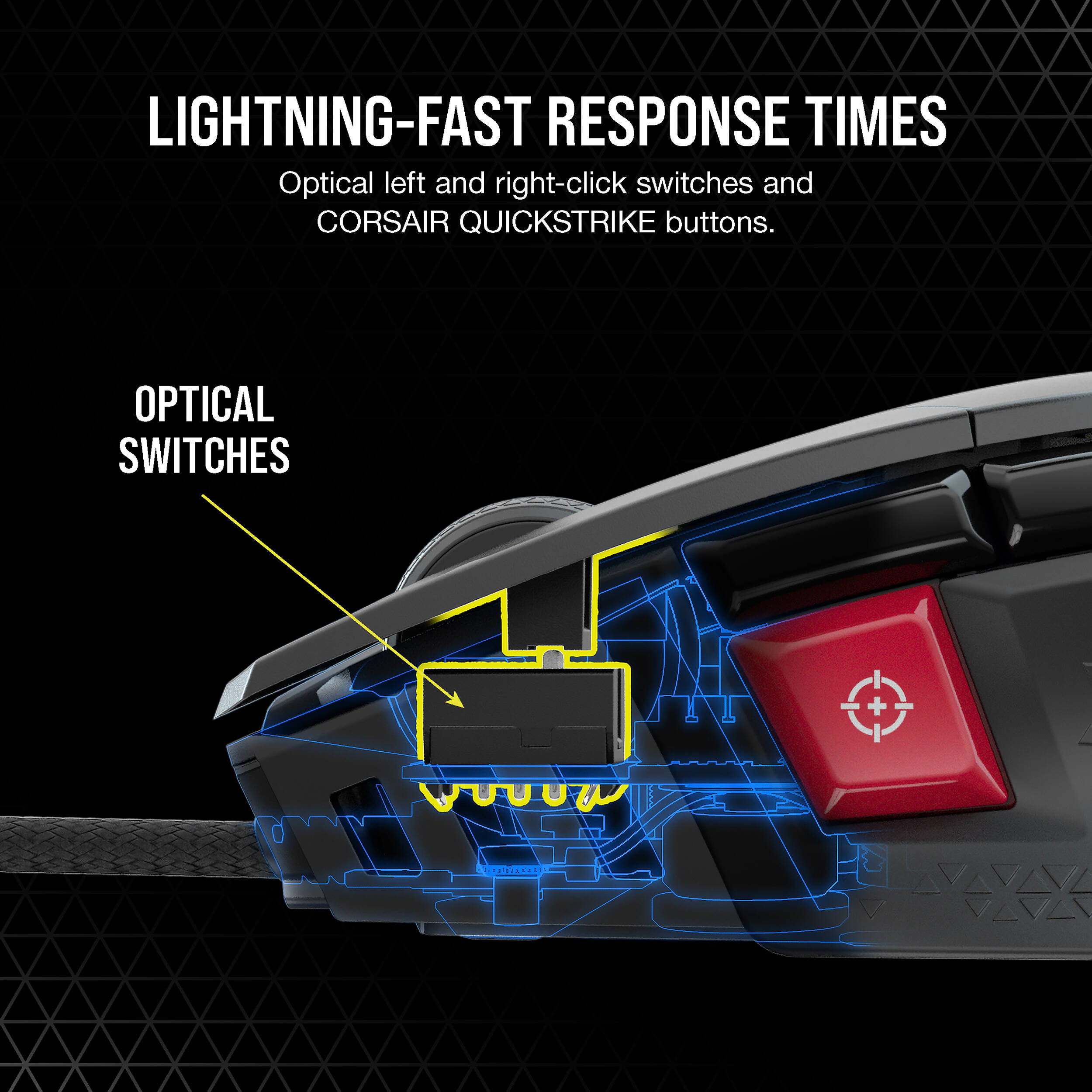 CORSAIR M65 RGB ULTRA GAMING MOUSE, BACKLIT RGB LED, OPTICAL, SILVER ALU, BLACK, — view 6