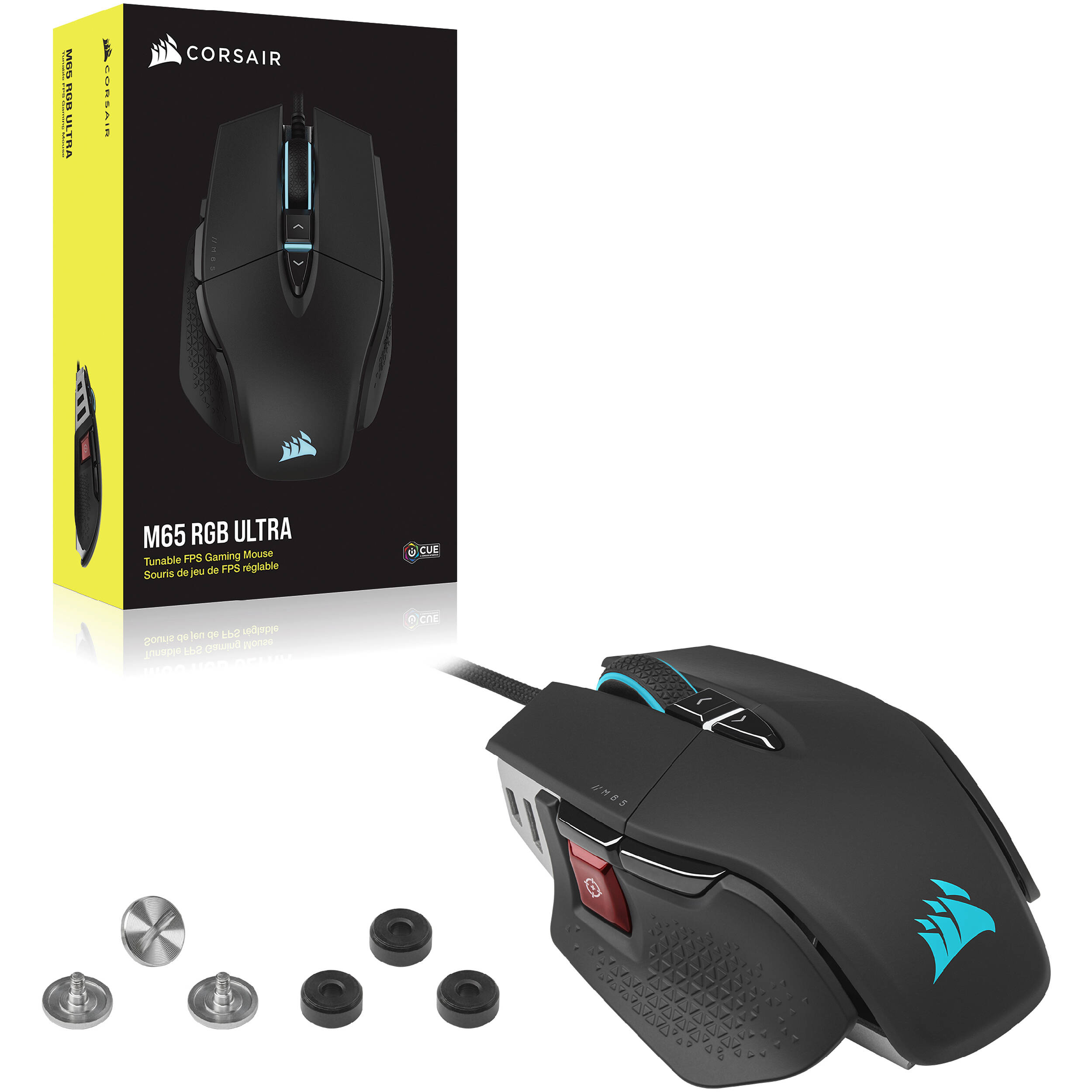 CORSAIR M65 RGB ULTRA GAMING MOUSE, BACKLIT RGB LED, OPTICAL, SILVER ALU, BLACK, — view 9