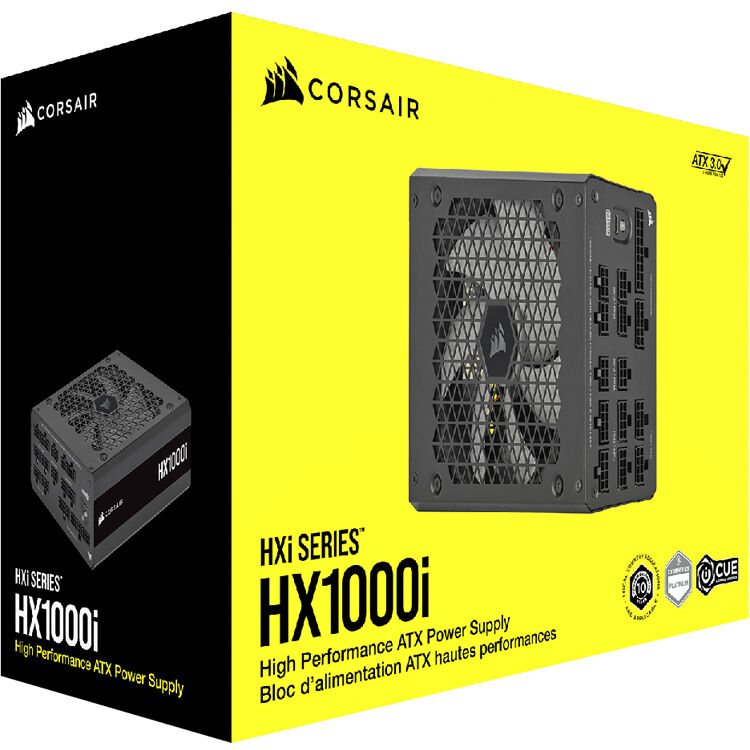 Corsair HXi Series HX1000i 1,000 W fully modular 80 PLUS Platinum ATX power supply — view 3
