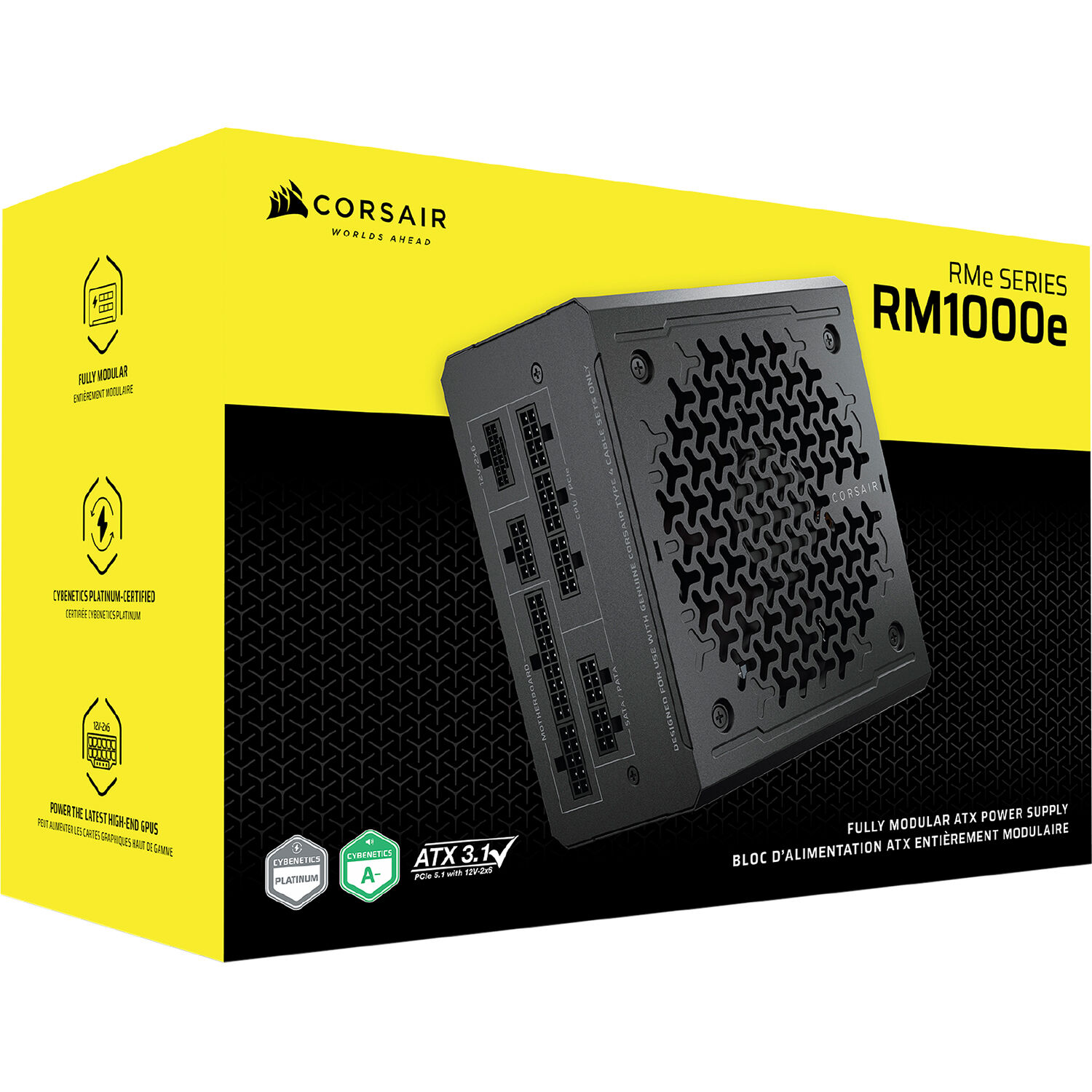Corsair RM1000e 1,000 W ATX 3.1 PCIe 5.1 fully modular power supply — view 10