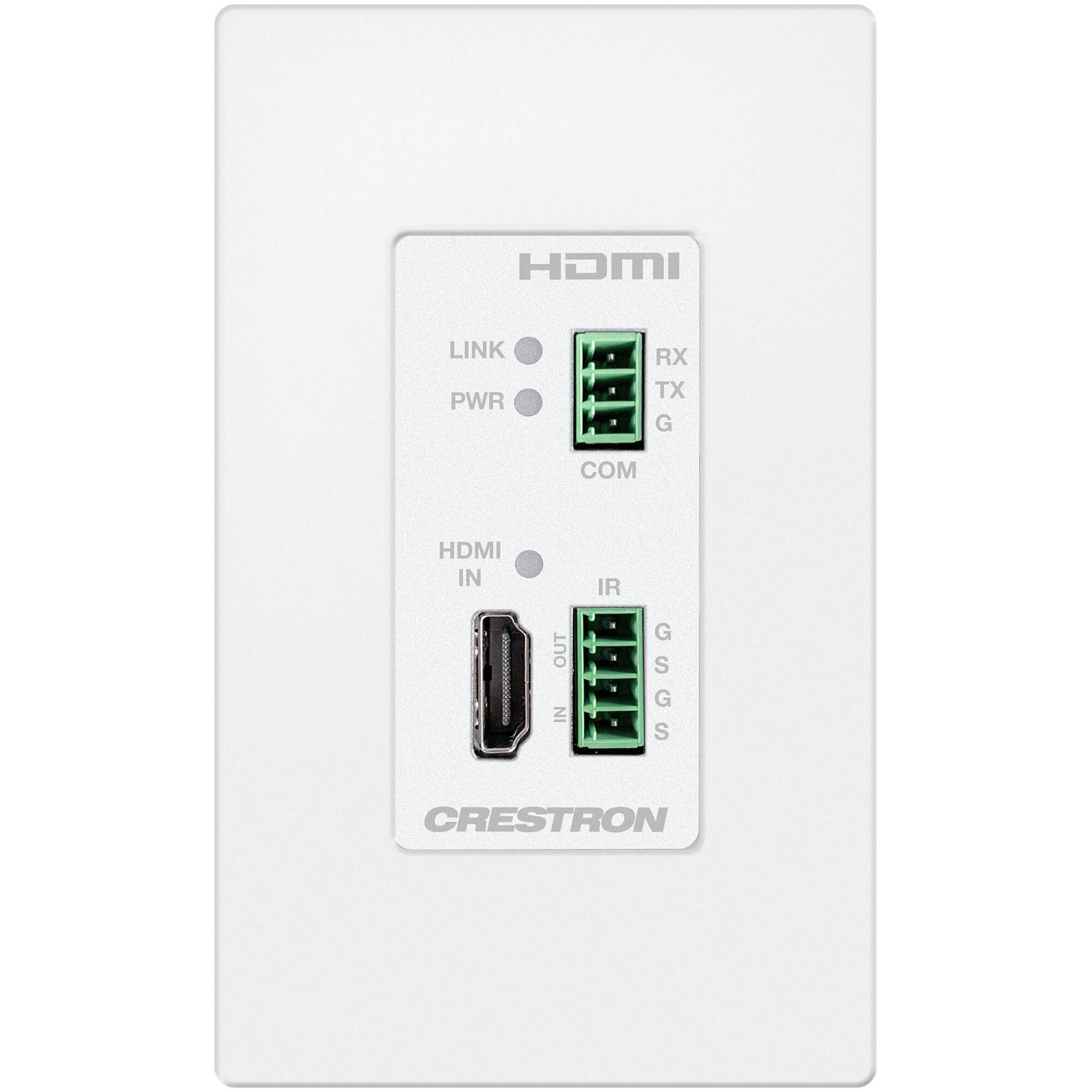 Dm Essentials 4k60 4:4:4 Transmitter for Hdmi , Rs-232, and Ir Signal Extension Over Catx Cable, Wall Plate, White